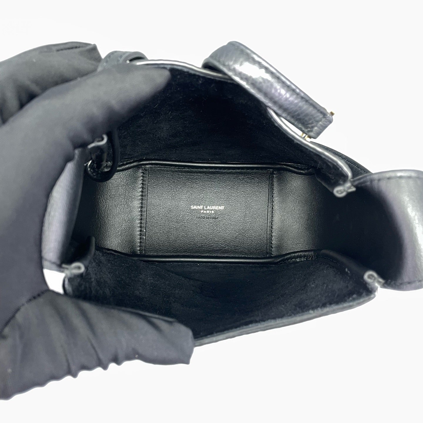 Saint Laurent - Mini Hobo Bag - Grained leather - Black with Gold-Tone Hardware - (mini)