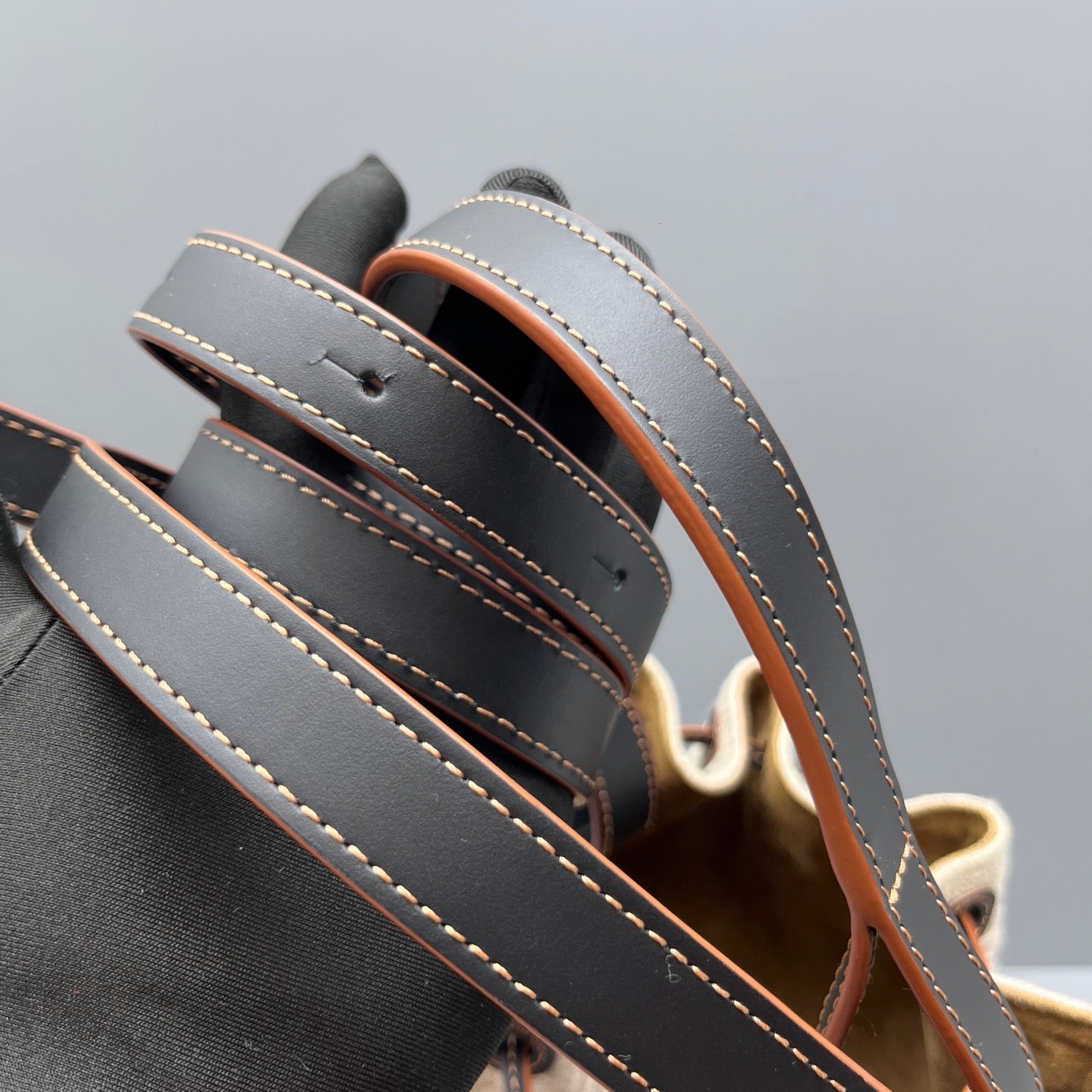 Loewe - Balloon Bag - Linen and Leather - Beige and Black - (Mini)