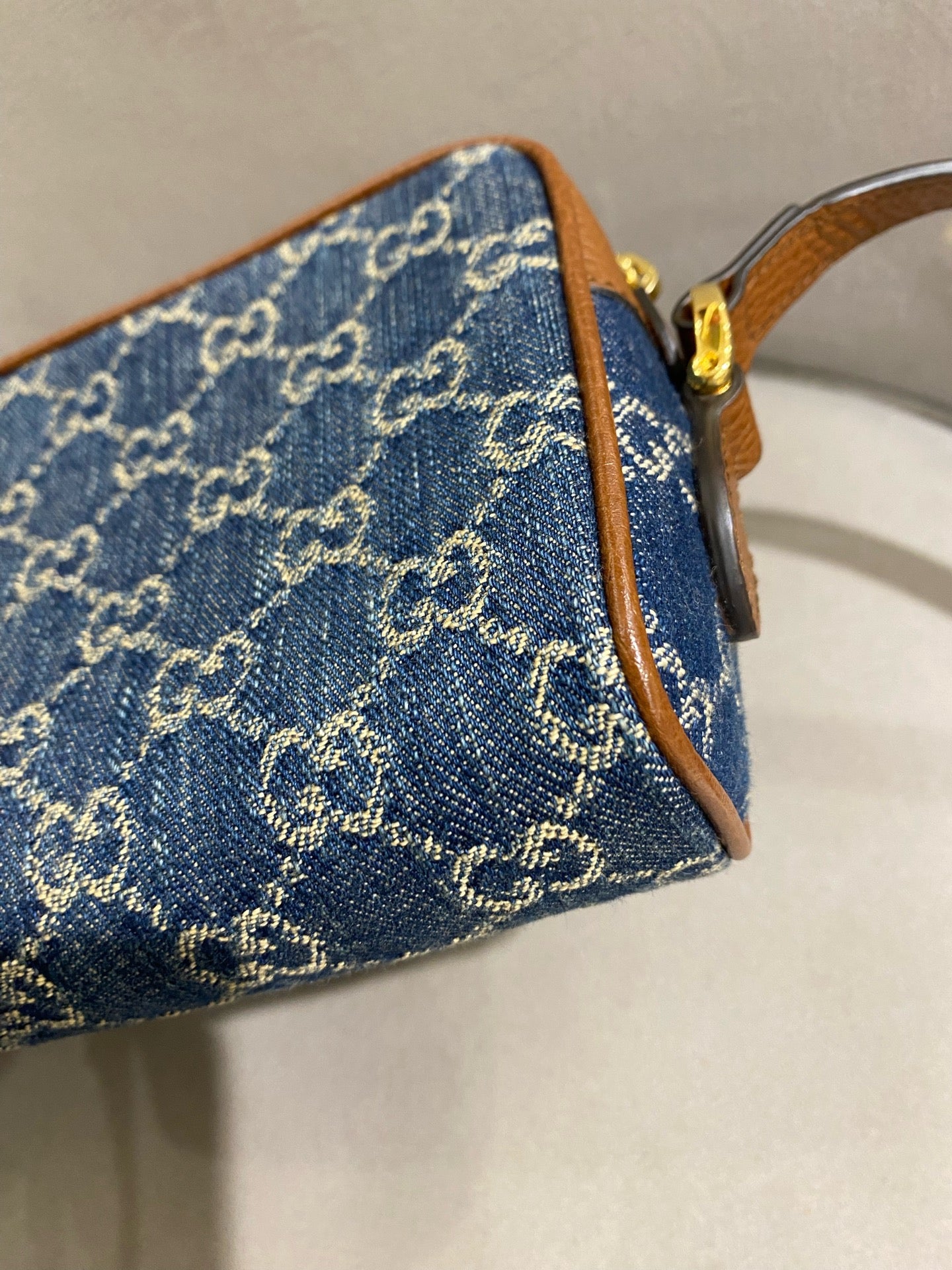Gucci - Denim Camera Bag - Denim and Leather - Blue and Brown - (small)