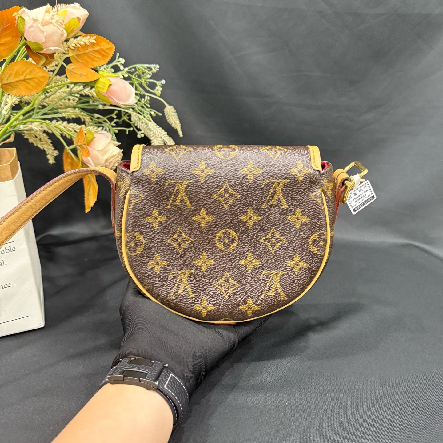 Louis Vuitton - Mini Saddle Bag - Monogram coated canvas with natural cowhide leather trim - Brown - (mini)