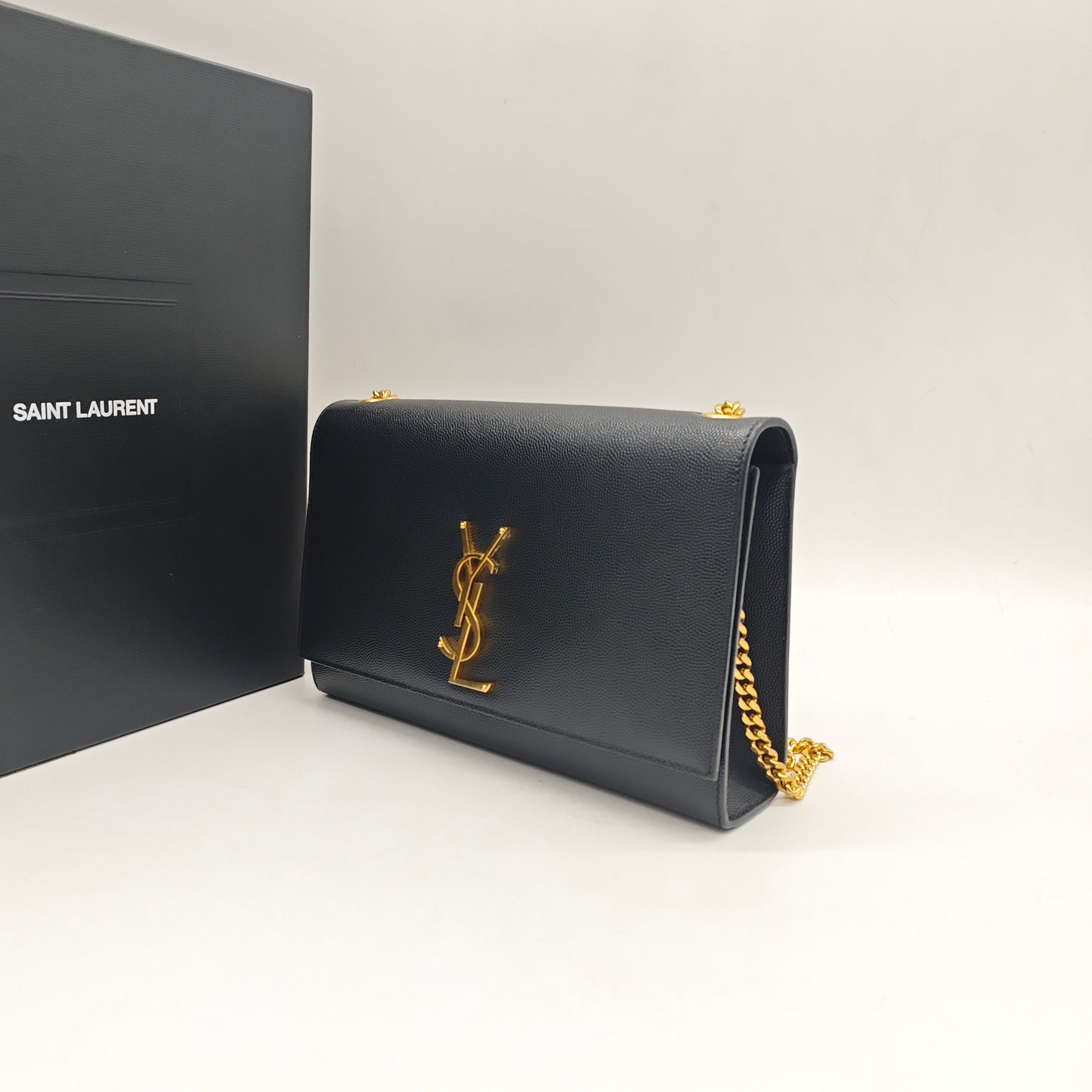 Saint Laurent - Kate - Grained calfskin leather - Black - (small)