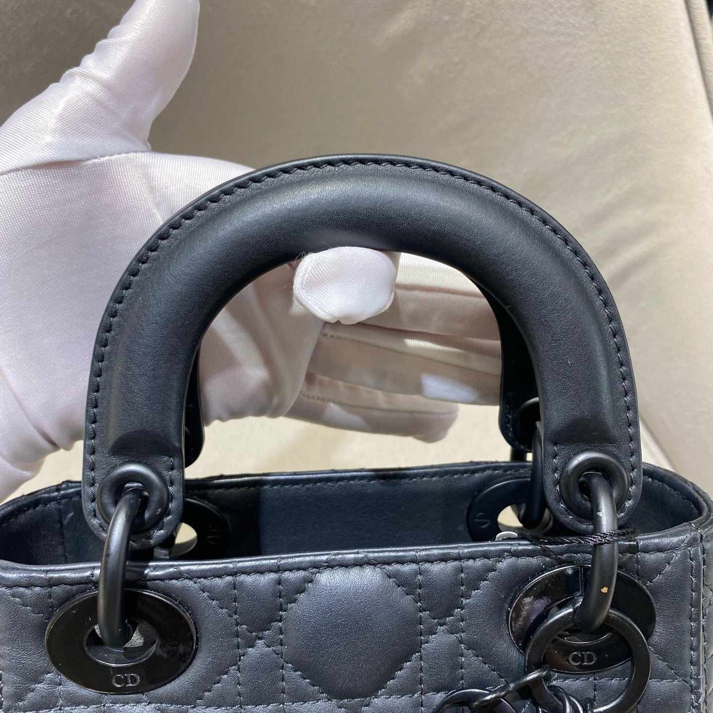 Dior - Lady Dior - Matte lambskin leather - Black - (mini)