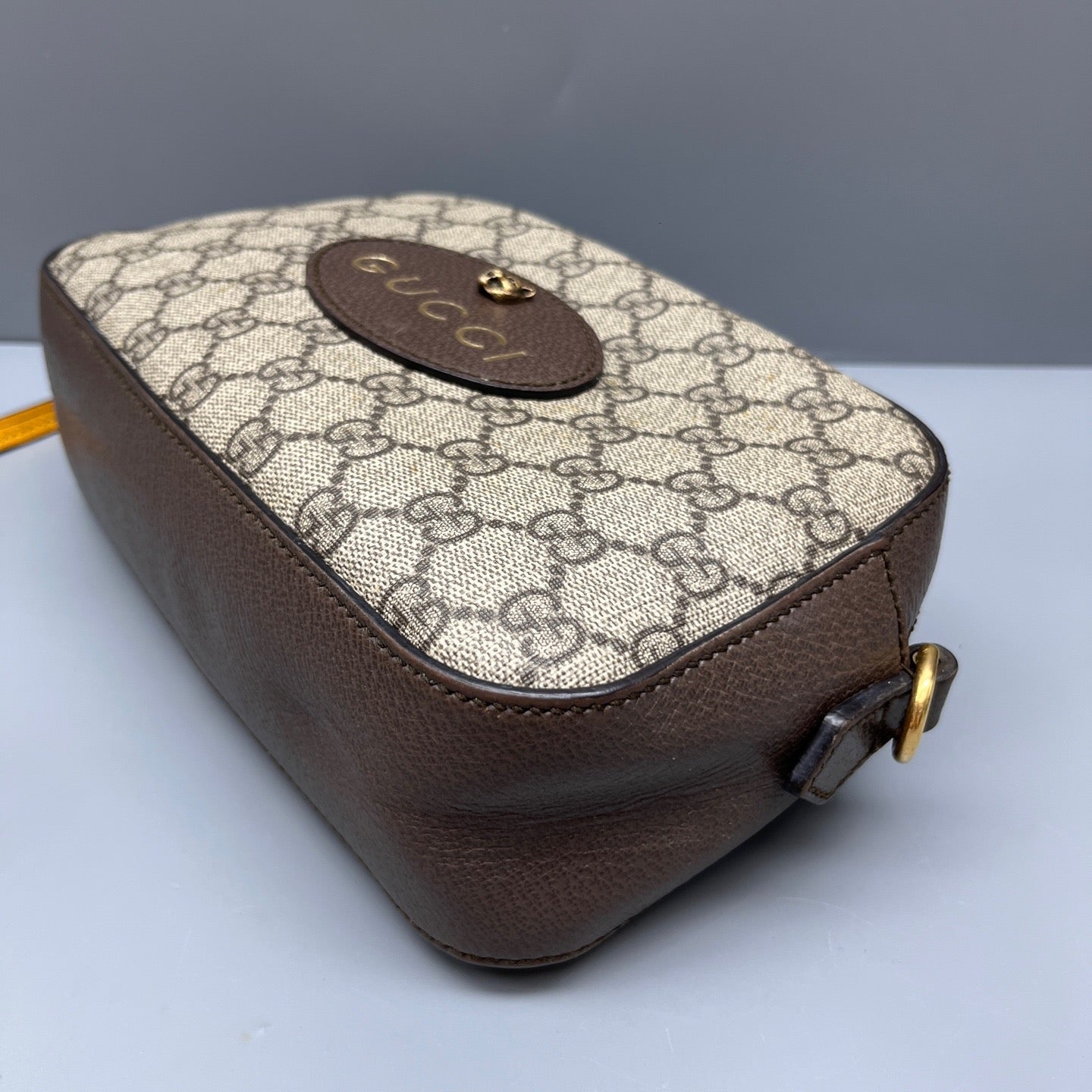 Gucci - Tiger Head Camera Bag - GG Supreme canvas with leather trim - Beige and Brown with Multicolour strap - (small)