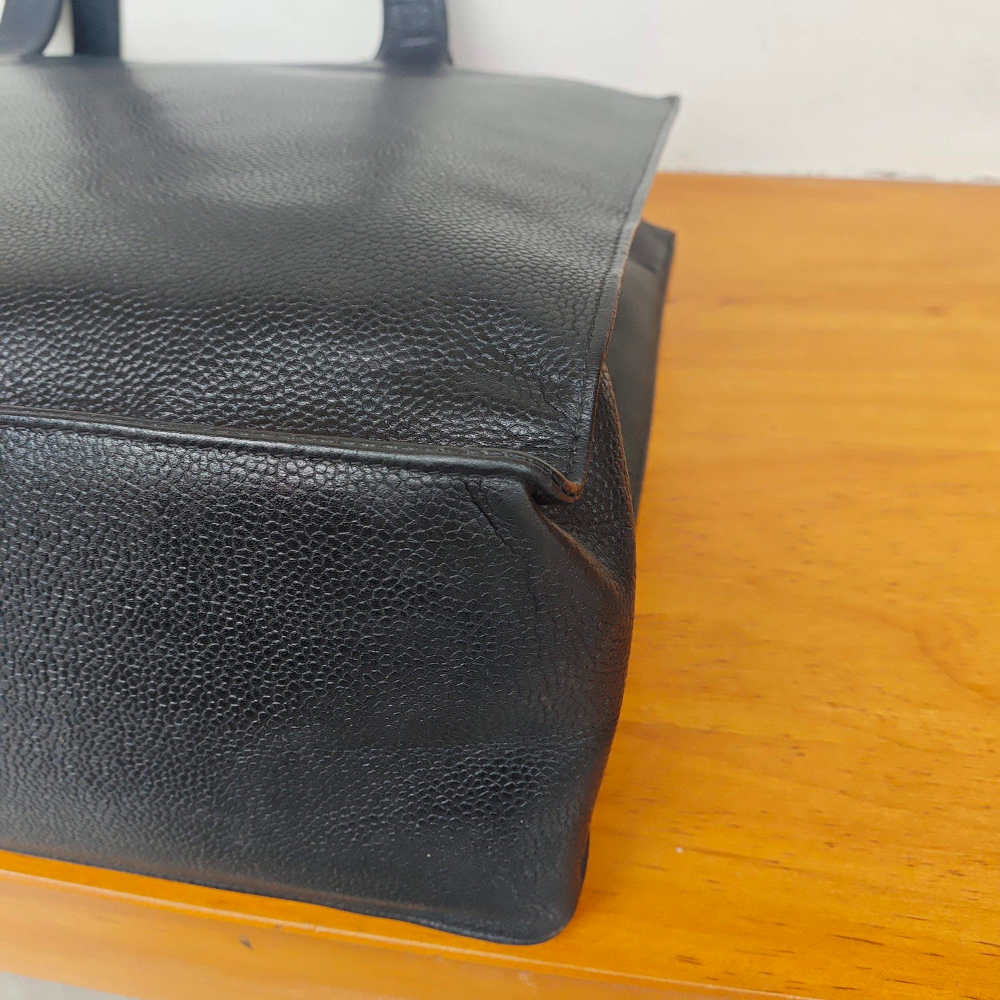 Chanel - Vintage Grained Leather Tote - Leather - Black - (Large)