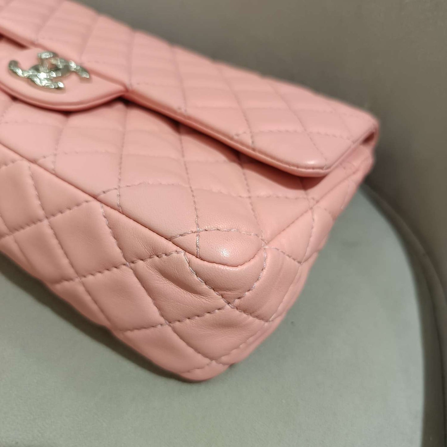 Chanel - Classic Double Flap Bag - Lambskin leather - Pink - (Medium)