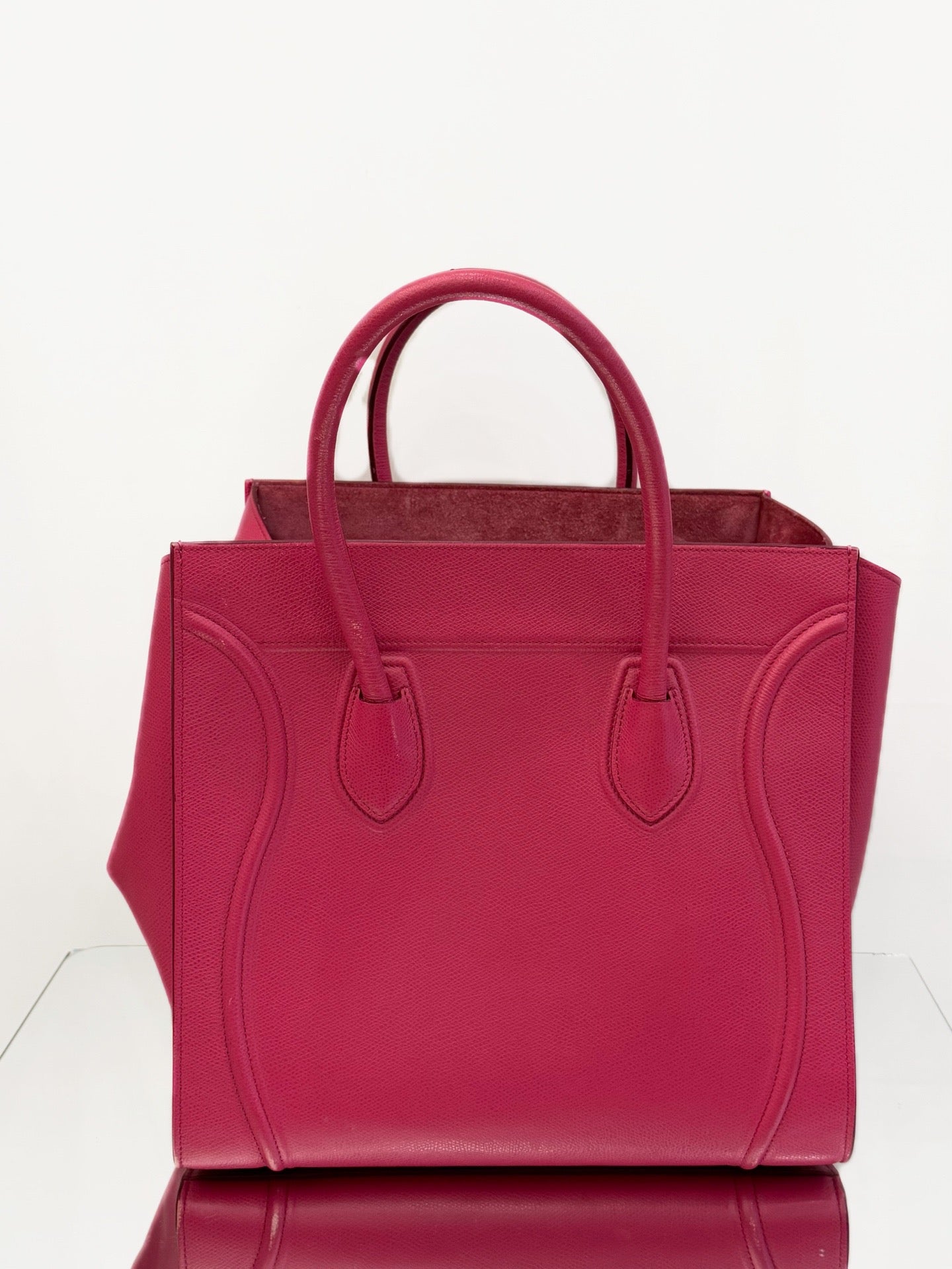 Celine - Luggage Tote - Pebbled Calfskin - Fuchsia - (Medium)