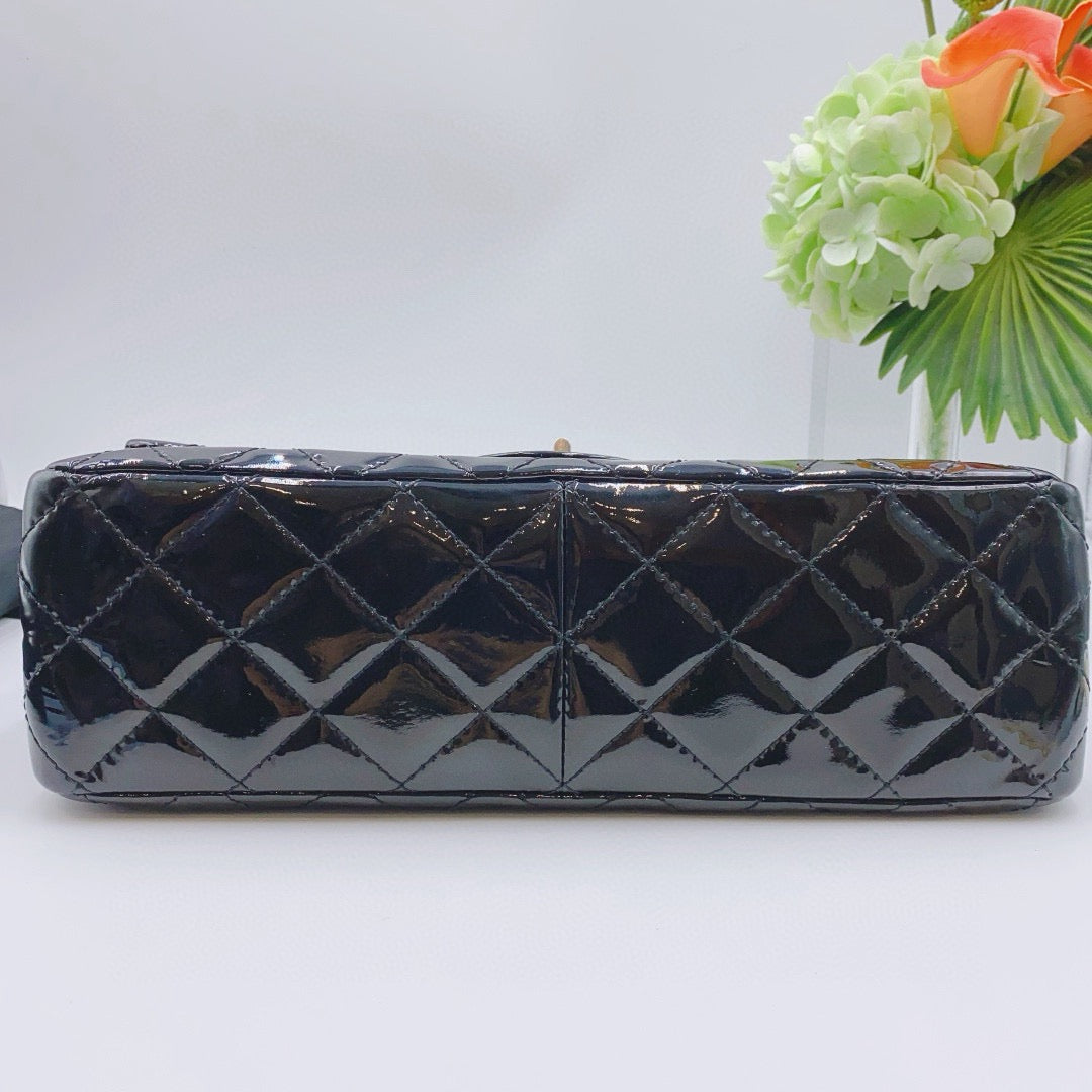 Chanel - 2.55 Reissue Maxi Double Flap - Patent leather - Black - (Large)