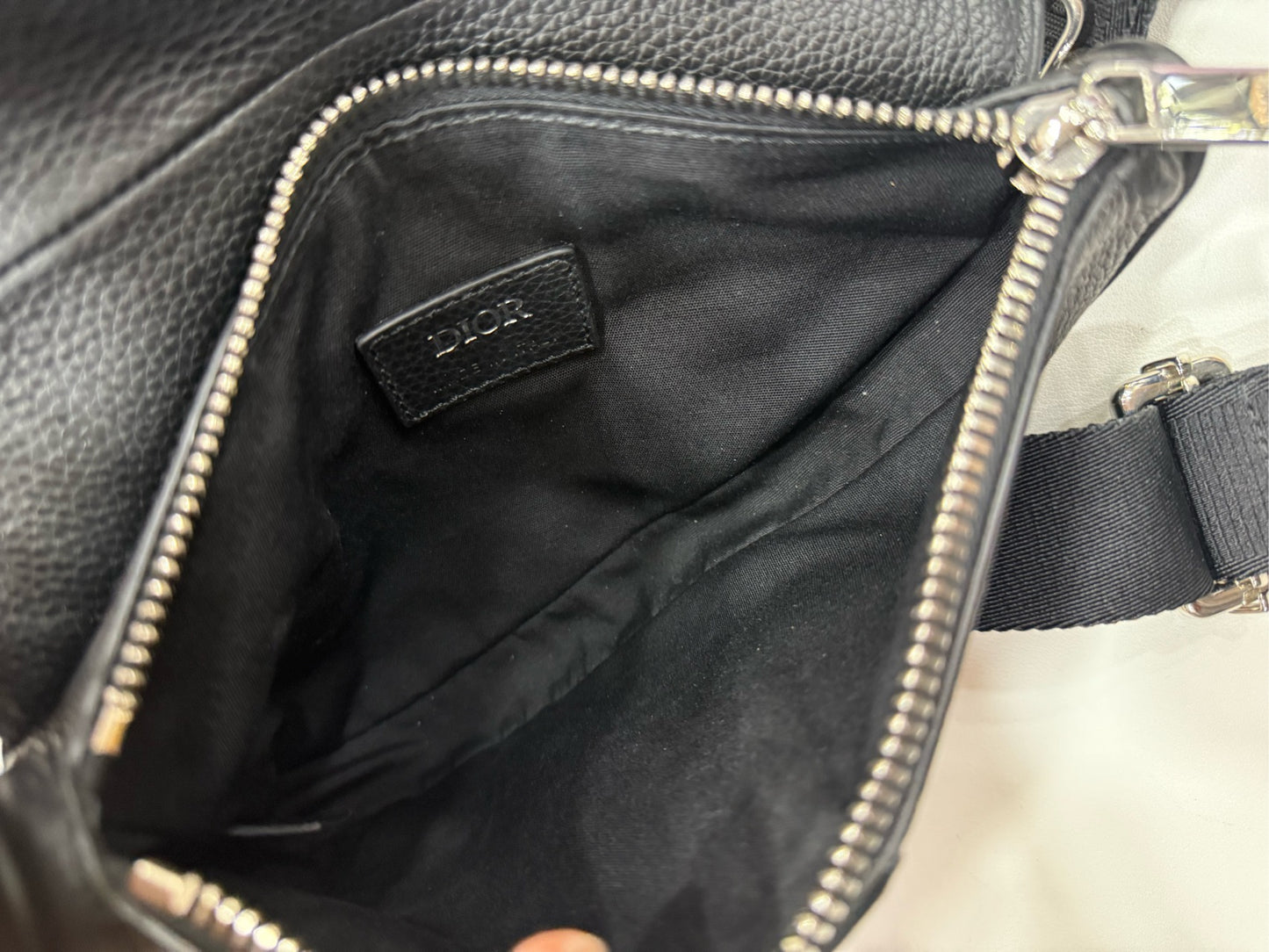 Dior - Saddle Belt Bag - Grained leather - Black - (mini)