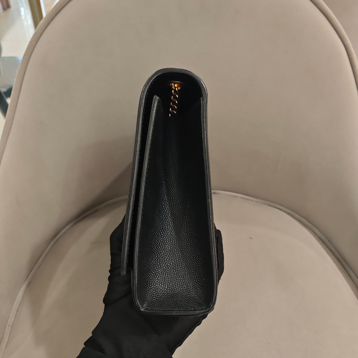 Saint Laurent - Kate - Grained calfskin leather - Black - (small)