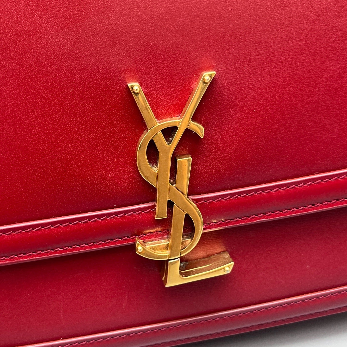 Saint Laurent - Solferino Box Bag - Smooth calfskin leather - Red - (Small)