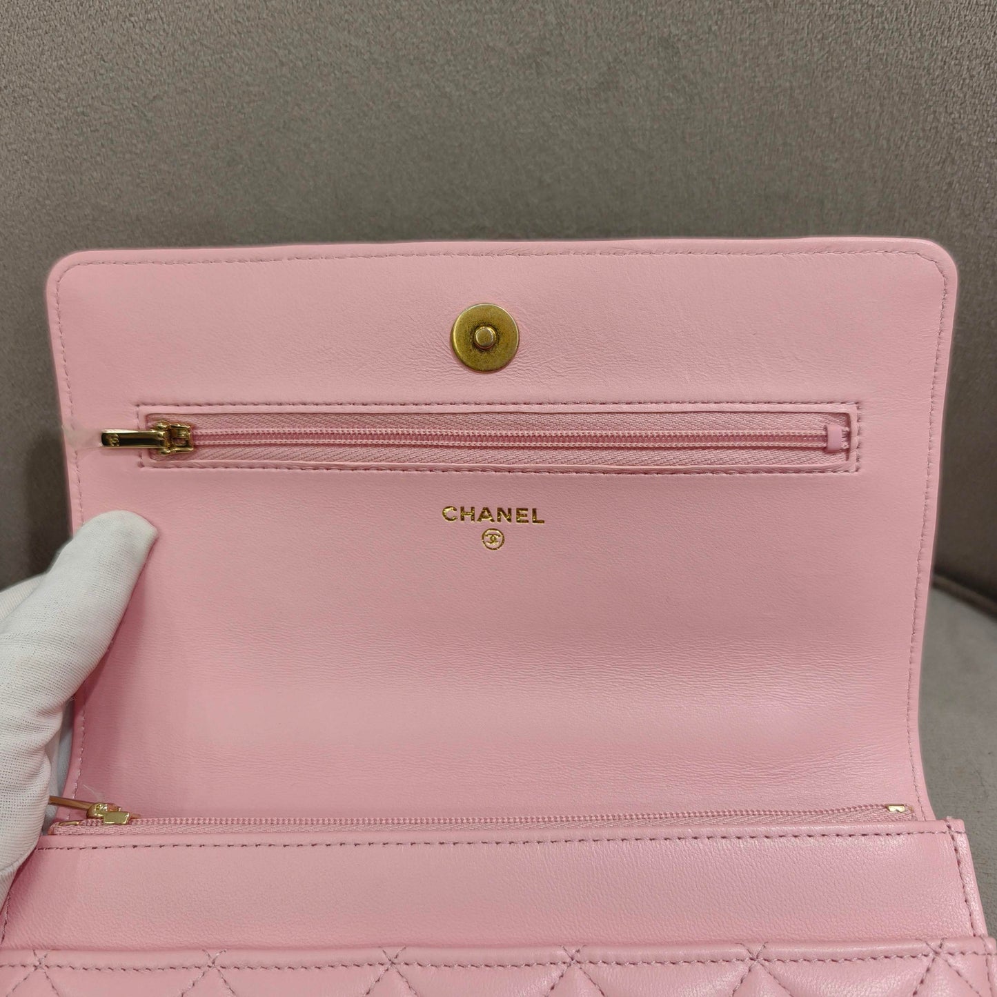 Chanel - 22K WOC with Top Handle Chain Bag - Lambskin leather - Pink - (mini)