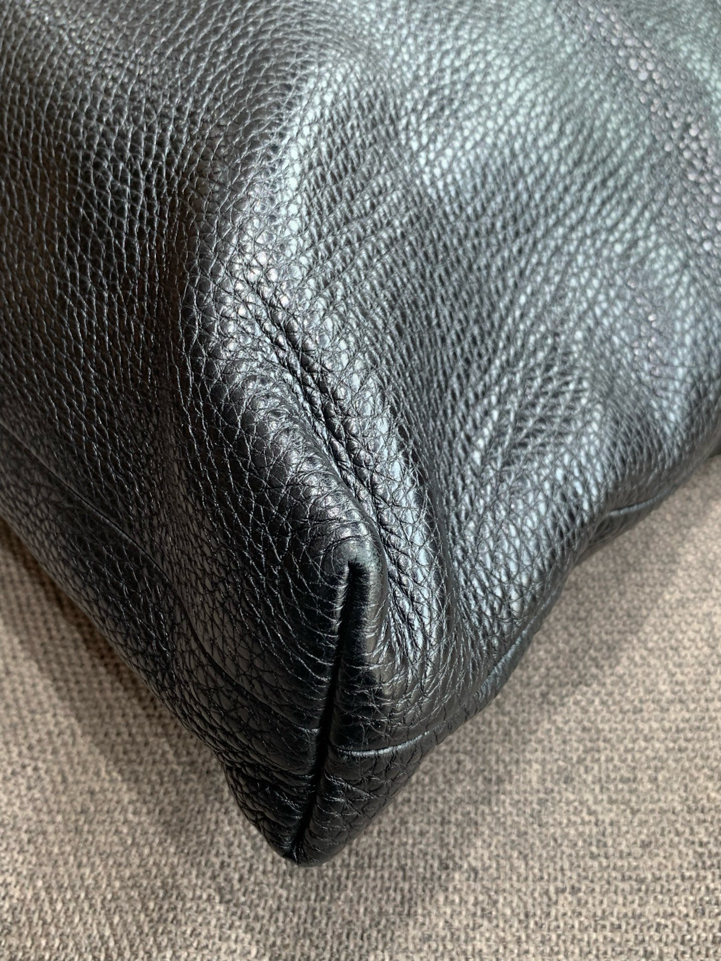 Gucci - Bamboo Tote Bag - Pebbled leather - Black - (Medium)