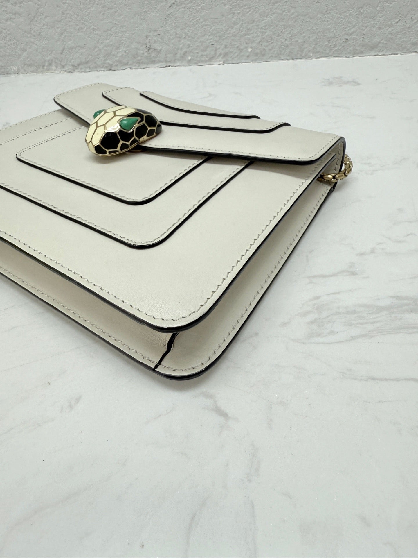 Bvlgari - Serpenti Forever Flap Bag - Smooth calf leather - White - (mini)