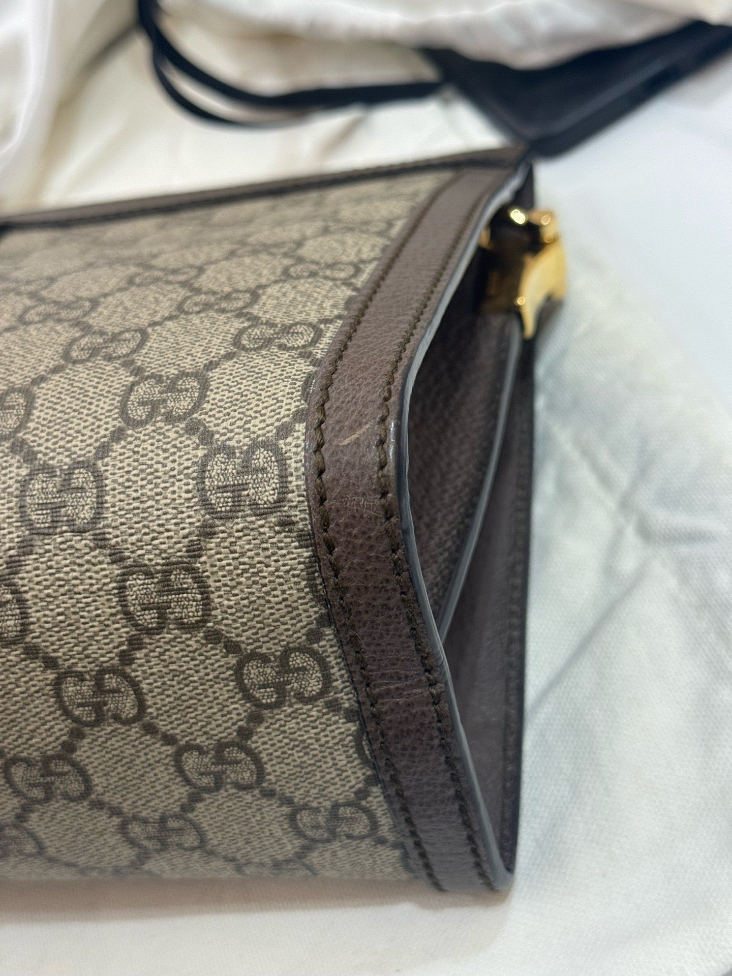 Gucci - Ophidia Large Clutch Bag - GG Supreme canvas with leather trim - Beige - (large)