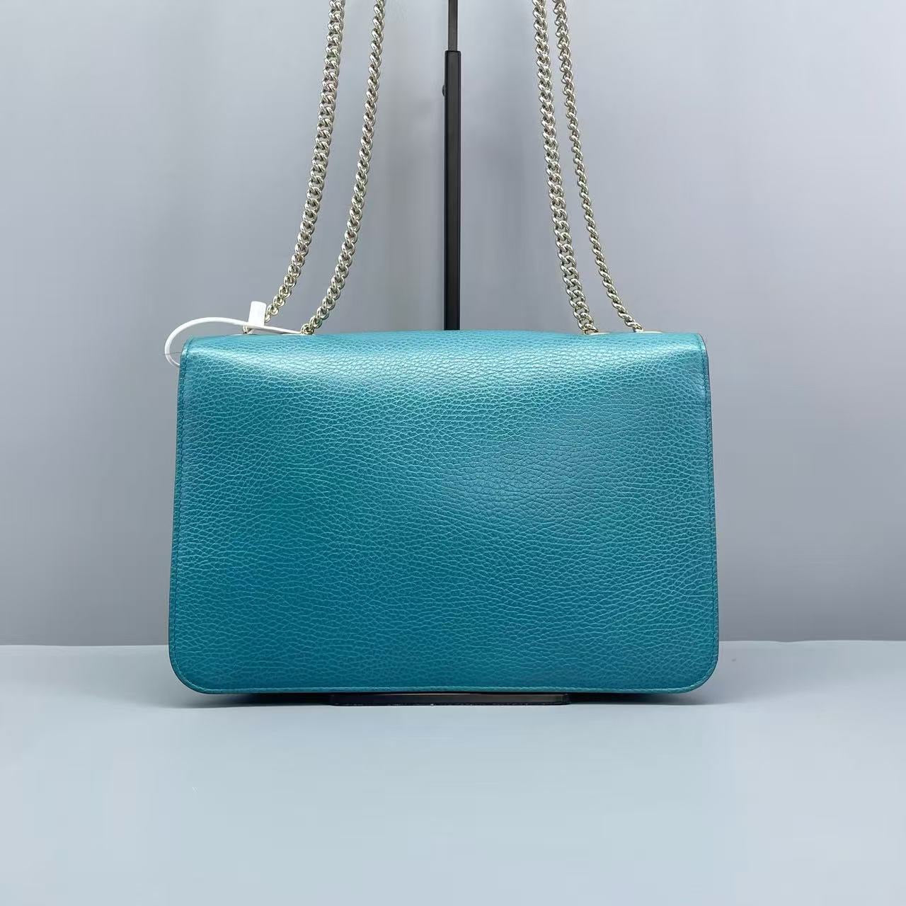 Gucci - Interlocking G Flap Shoulder Bag (Outlet Edition) - Grained leather - Blue - (large)