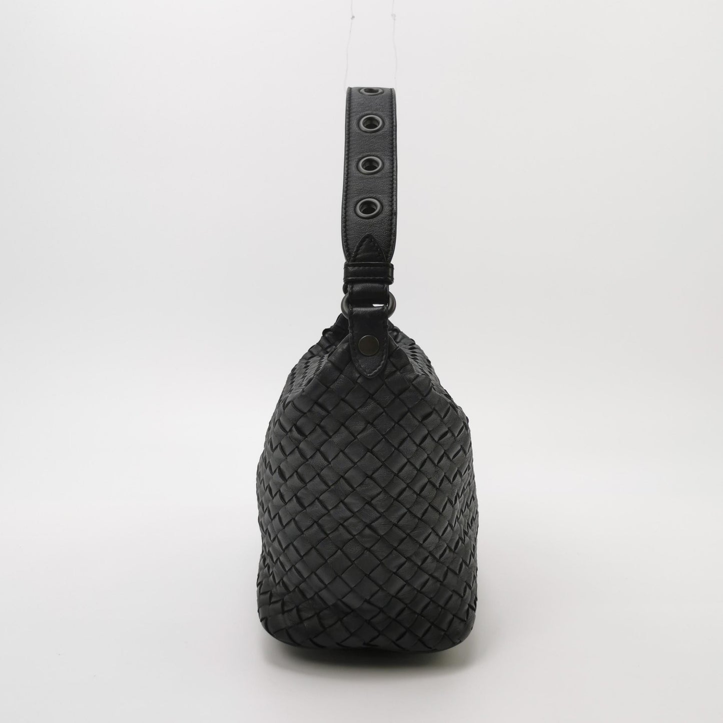 Bottega Veneta - Intrecciato Shoulder Bag - Lambskin leather - Black - (Medium)