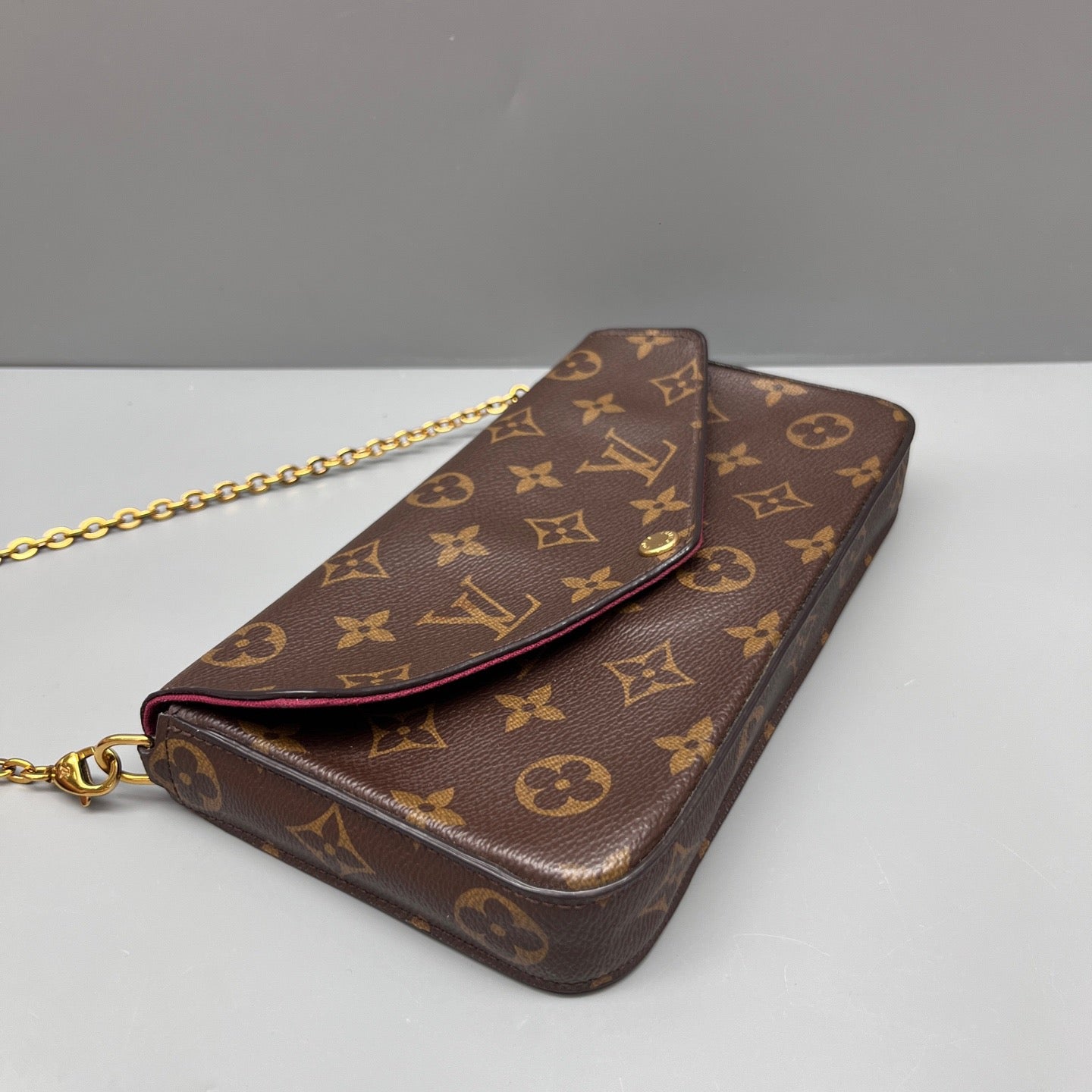 Louis Vuitton - Pochette Félicie - Monogram coated canvas with leather trim - Brown - (mini)