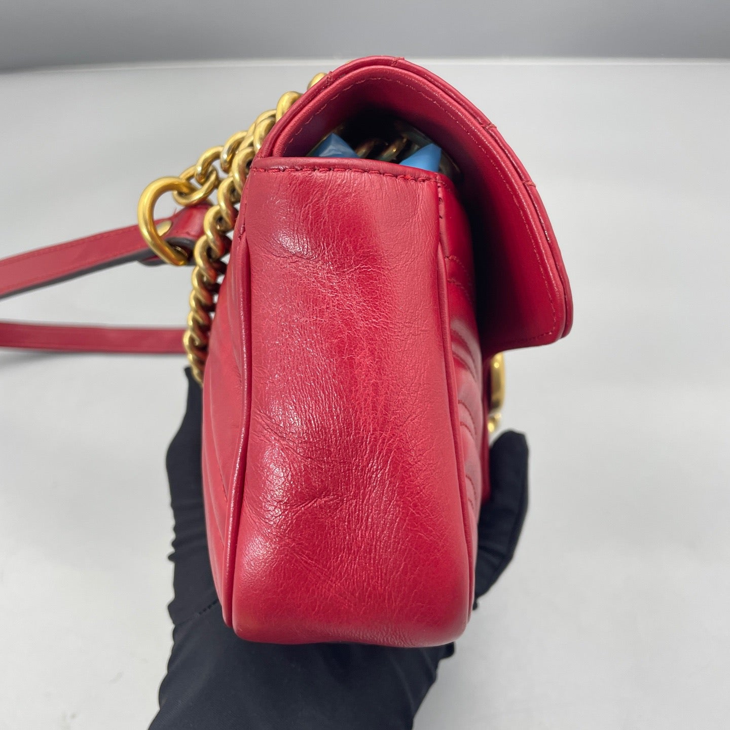 Gucci - GG Marmont Matelassé Mini Bag - Leather - Red - (mini)