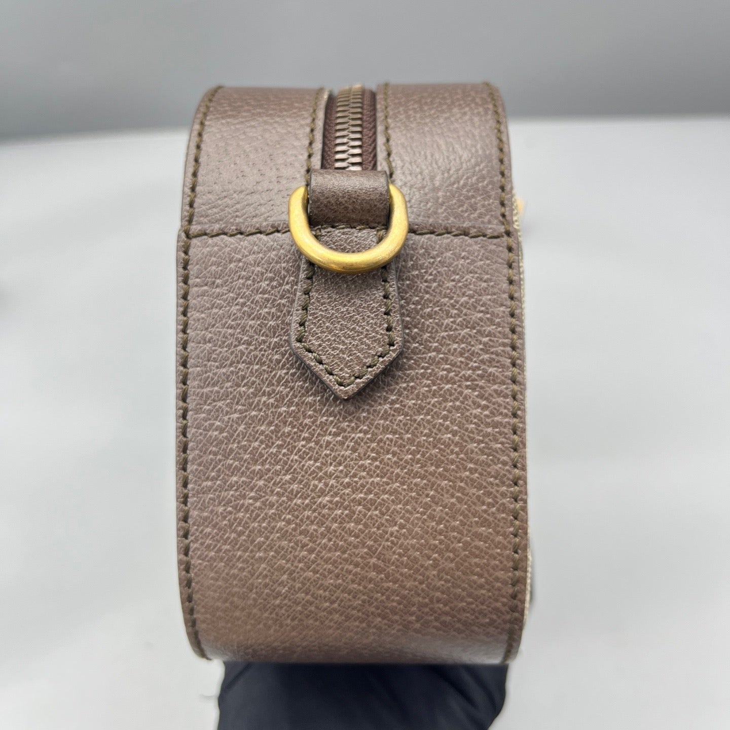 Gucci - Tiger Head Camera Bag - GG Supreme coated canvas with grained leather trim and textile lining - Ebony/Brown with Beige Monogram and Green/Red/Yellow accents - (Small)