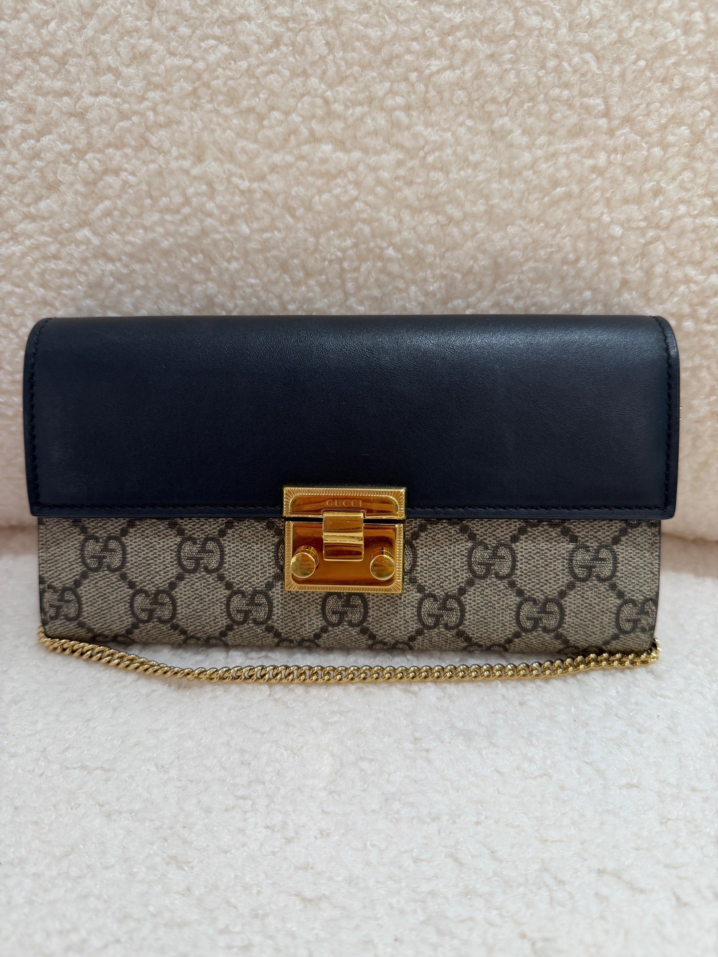 Gucci - Padlock Wallet on Chain - GG Supreme canvas with leather trim - Multicolour - (mini)