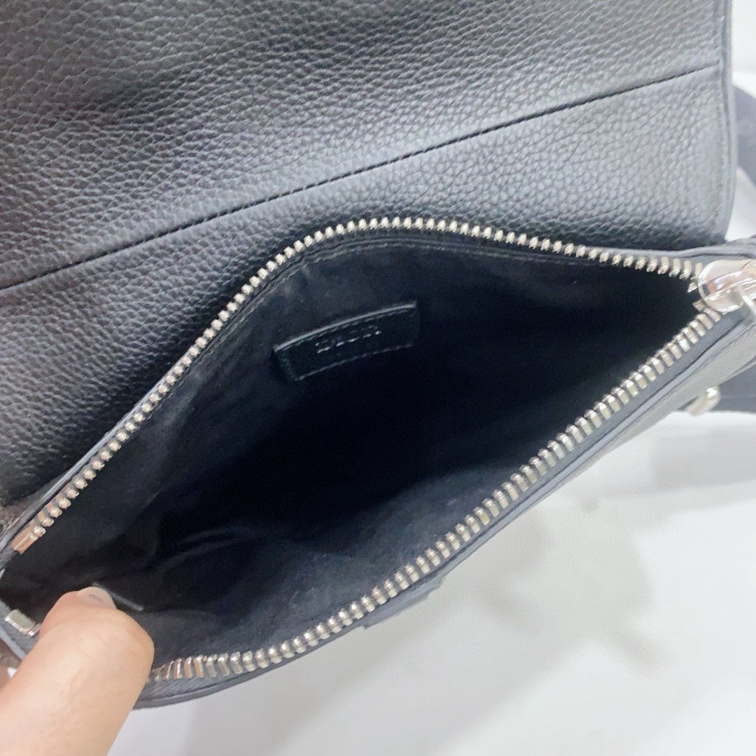 Dior - Saddle Belt Bag - Grained leather - Black - (mini)