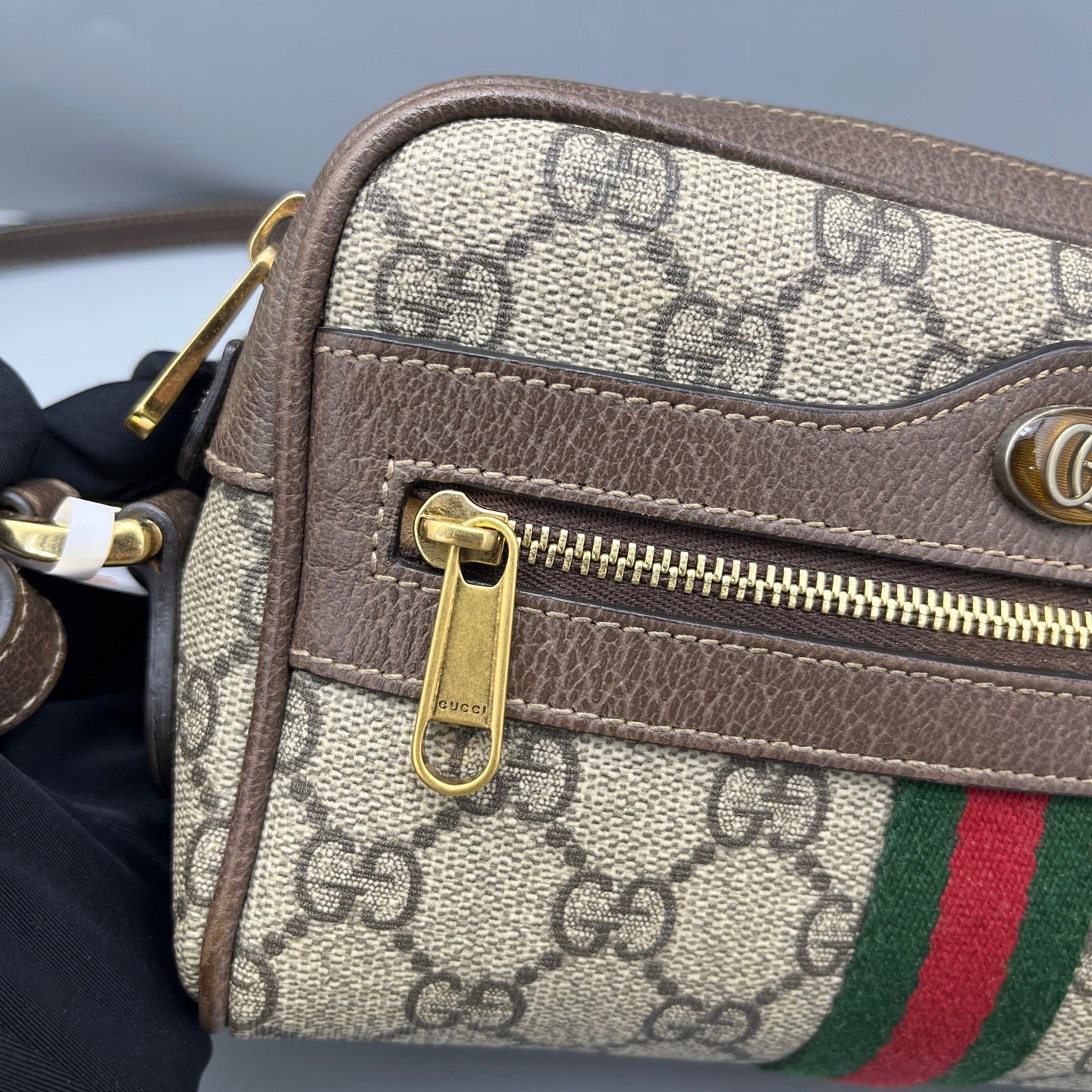 Gucci - Ophidia GG Camera Bag - GG Supreme canvas with leather trim - Brown - (mini)