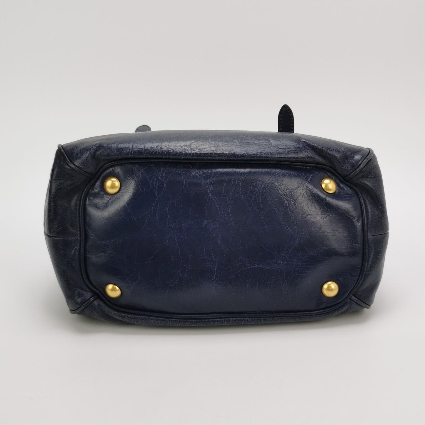 Miu Miu - Vitello Lux Bow Satchel - Cowhide leather - Navy - (Medium)