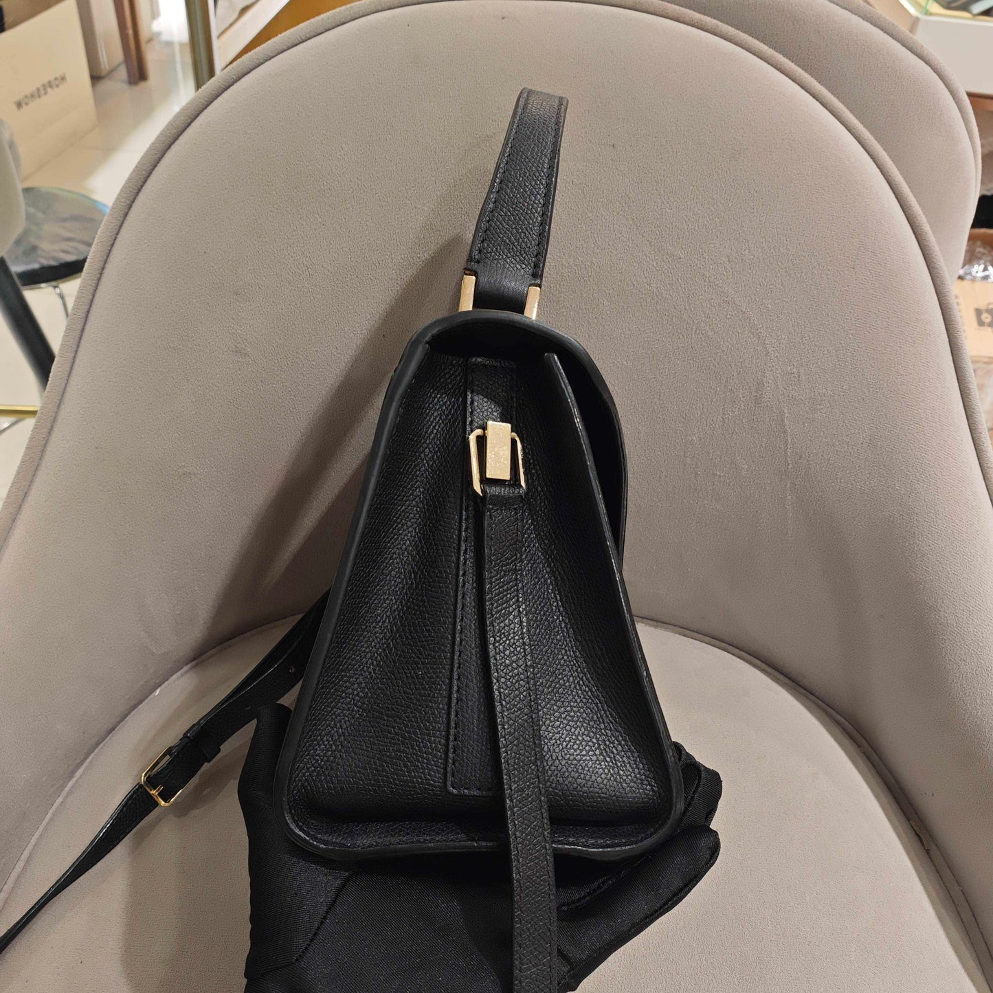 Valextra - Iside Mini - Millepunte grained calfskin leather - Black - (Mini)