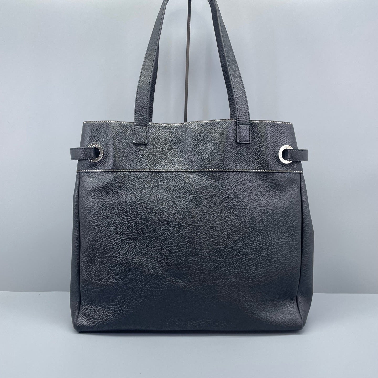 Loewe - Tote Shoulder Bag L6753 - Grained leather - Black - (Large)