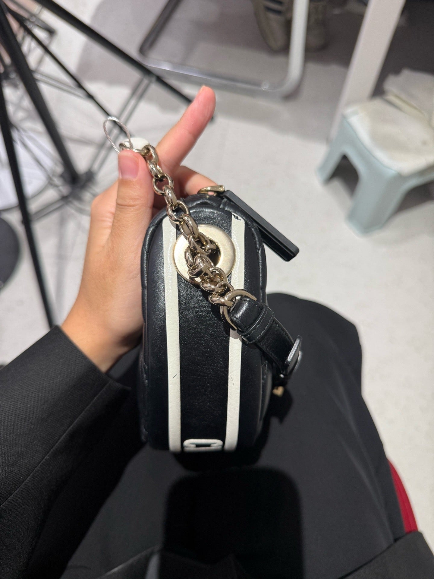 Dior - Dior Vibe Cannage Half-Moon Bag - Lambskin leather - Black - (mini)