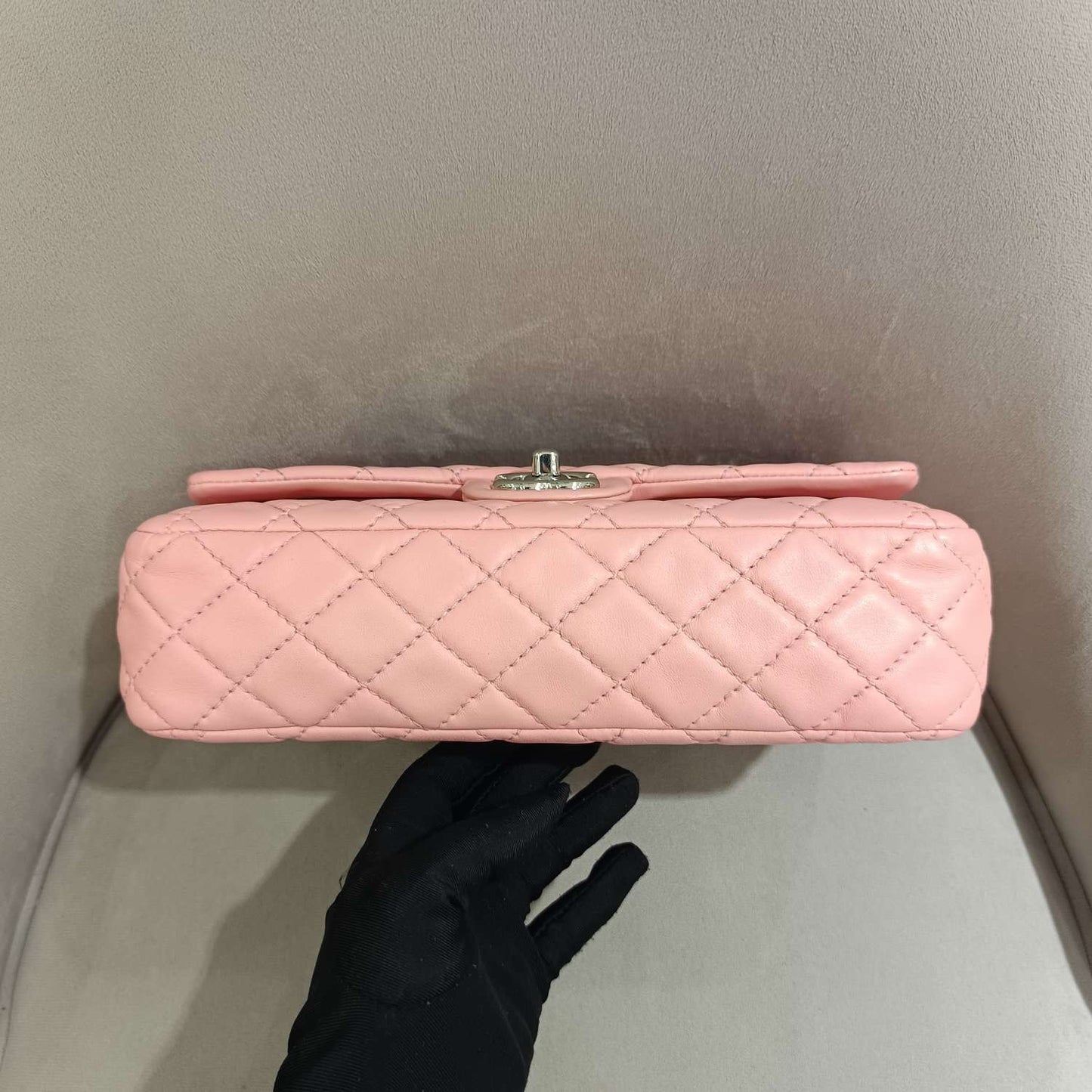 Chanel - Classic Double Flap Bag - Lambskin leather - Pink - (Medium)