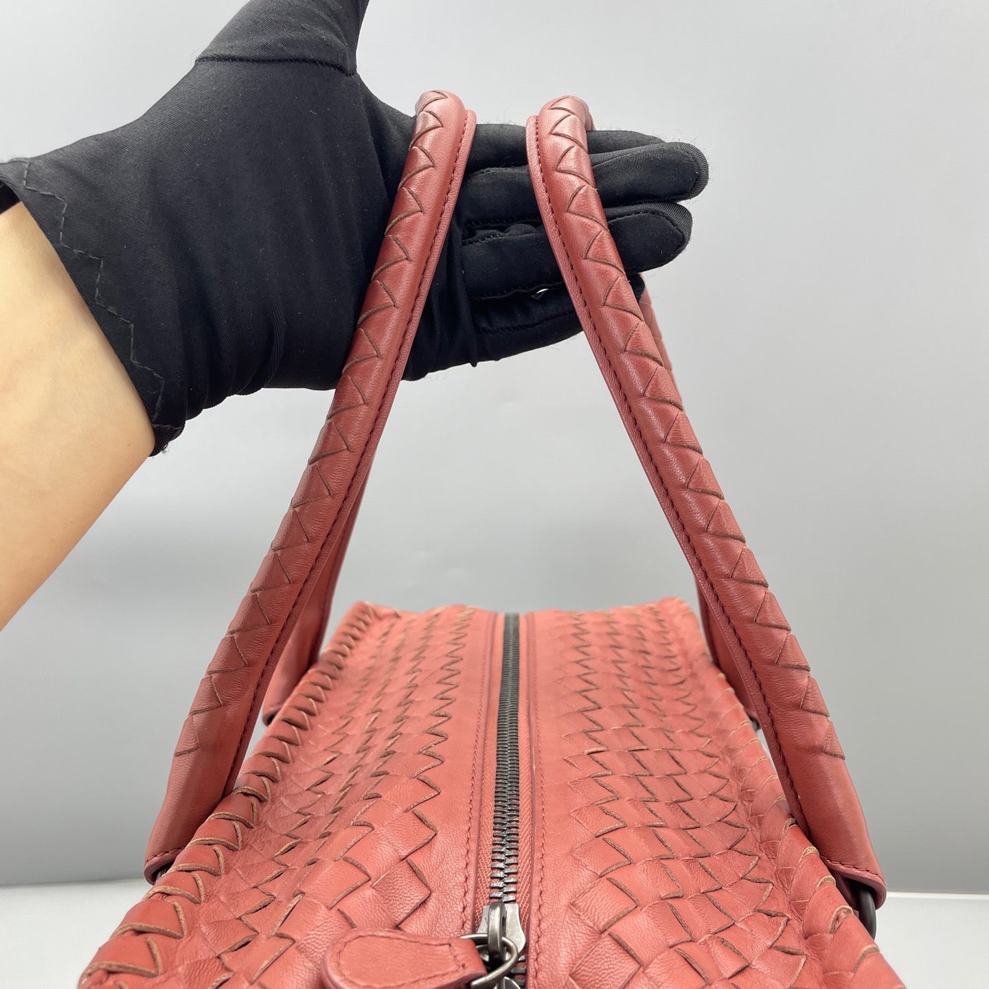 Bottega Veneta - Intrecciato Woven Tote A7012 - Lambskin leather - Red - (Medium)