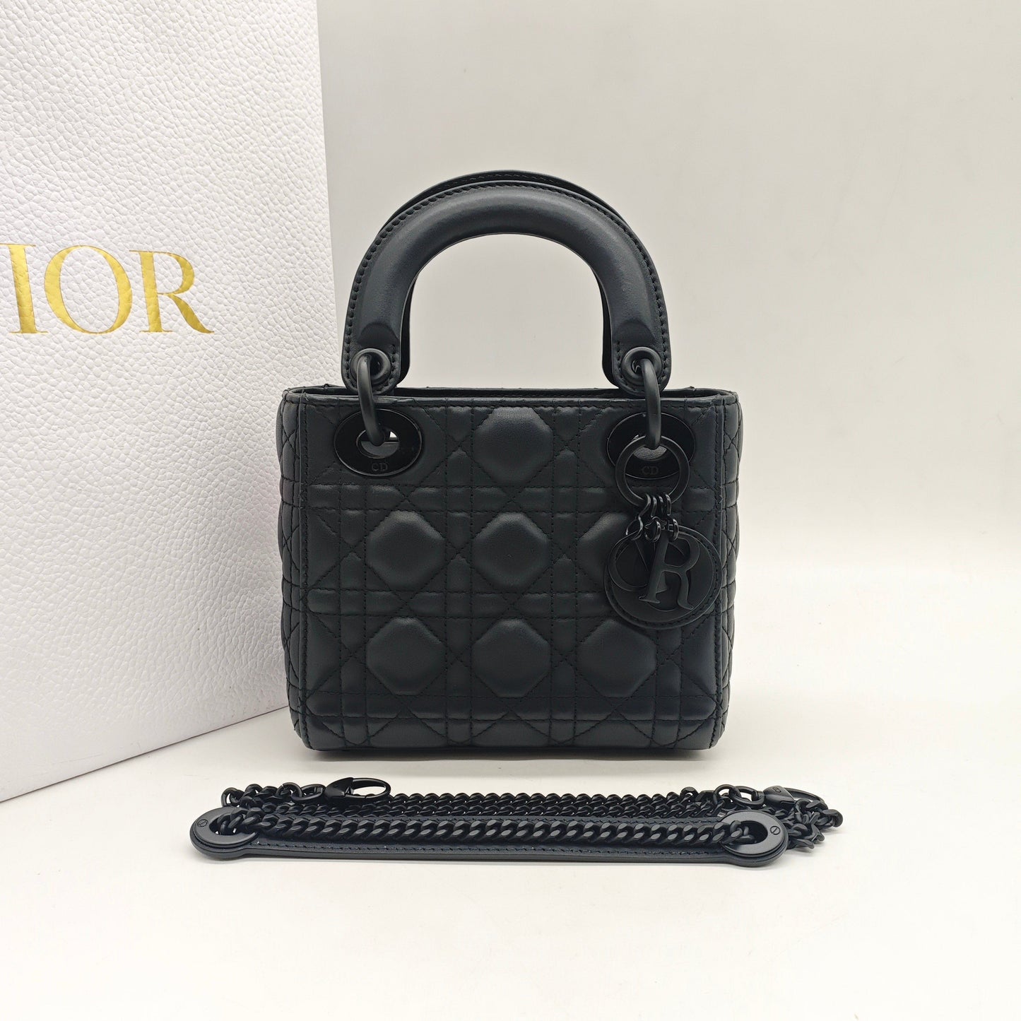Dior - Lady Dior - Matte lambskin leather - Black - (mini)