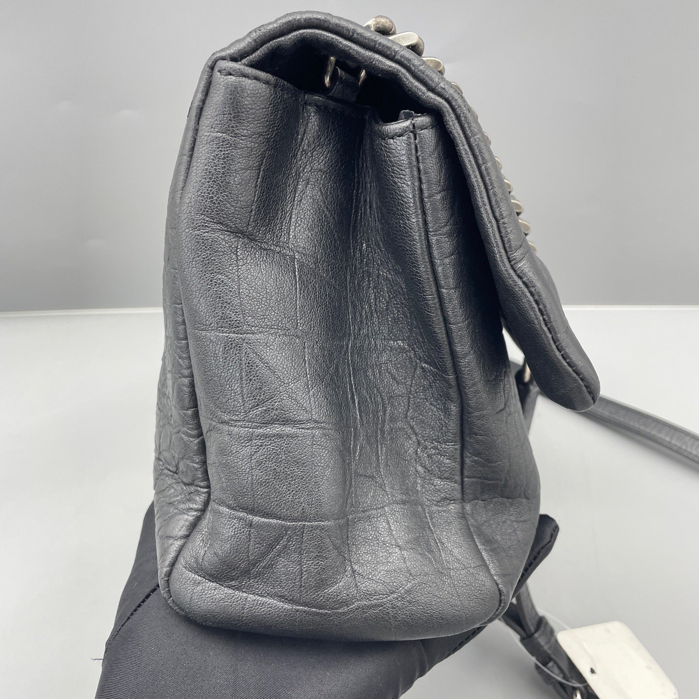 Saint Laurent - Hollywood Chain Flap Bag - Matte crocodile-embossed leather - Black - (medium)