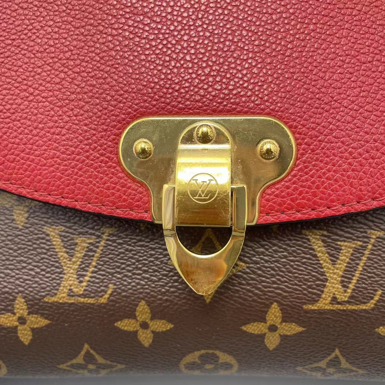 Louis Vuitton - Saint Placide - Monogram coated canvas with grained leather flap - Red - (medium)