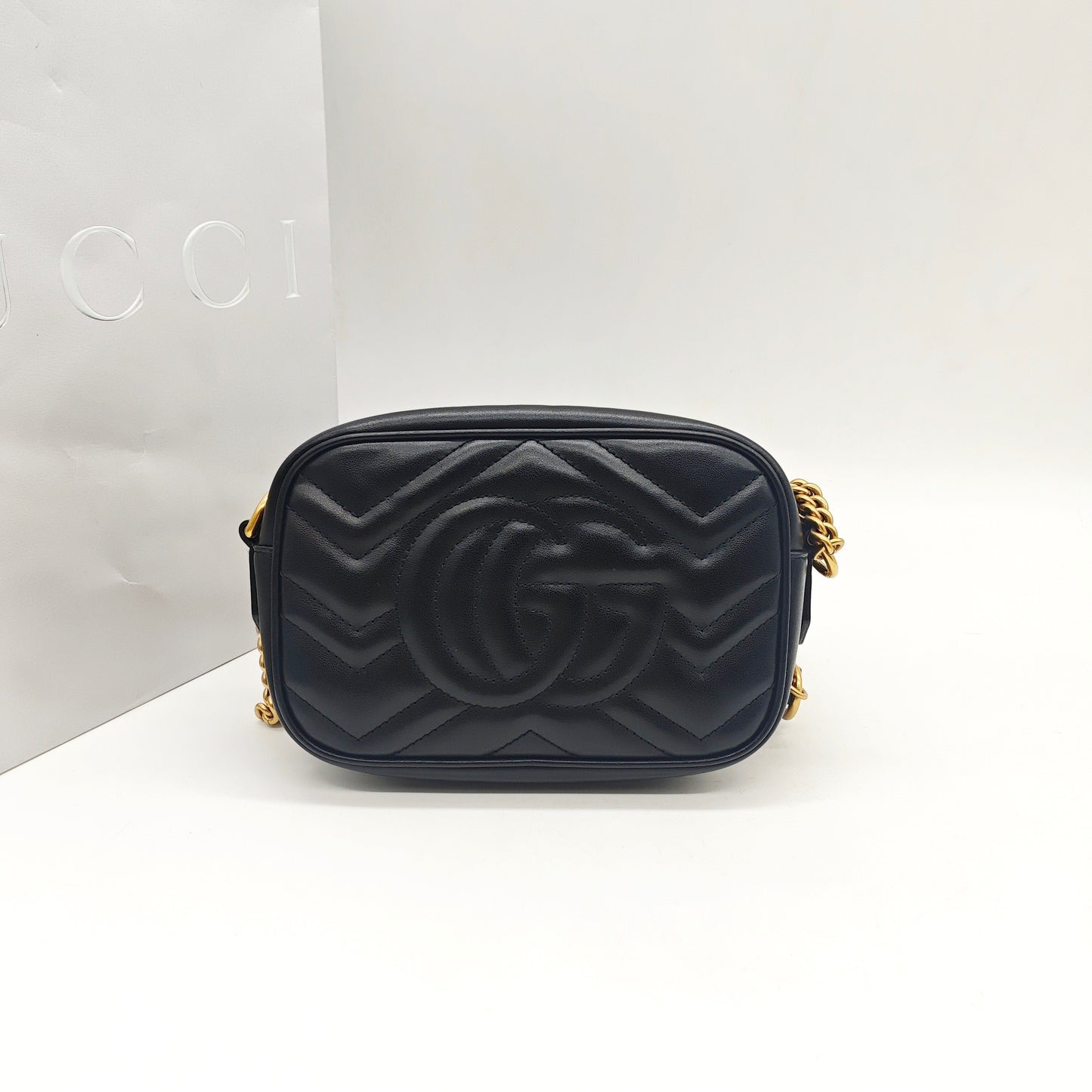 Gucci - Marmont Mini Camera Bag - Matelassé leather - Black - (mini)