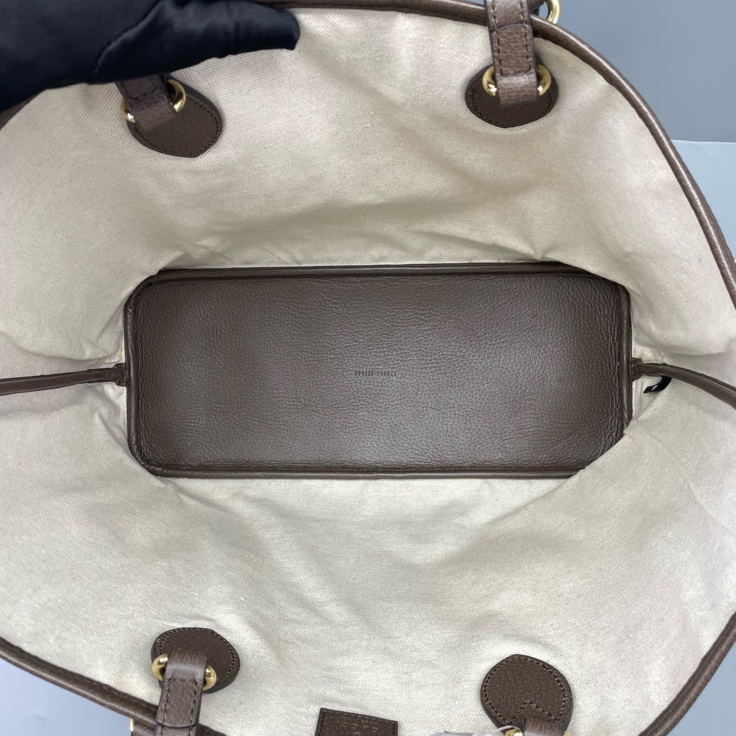 Gucci - GG Supreme Canvas Large Tote Bag - Canvas with Leather trim - Beige and Brown - (large)