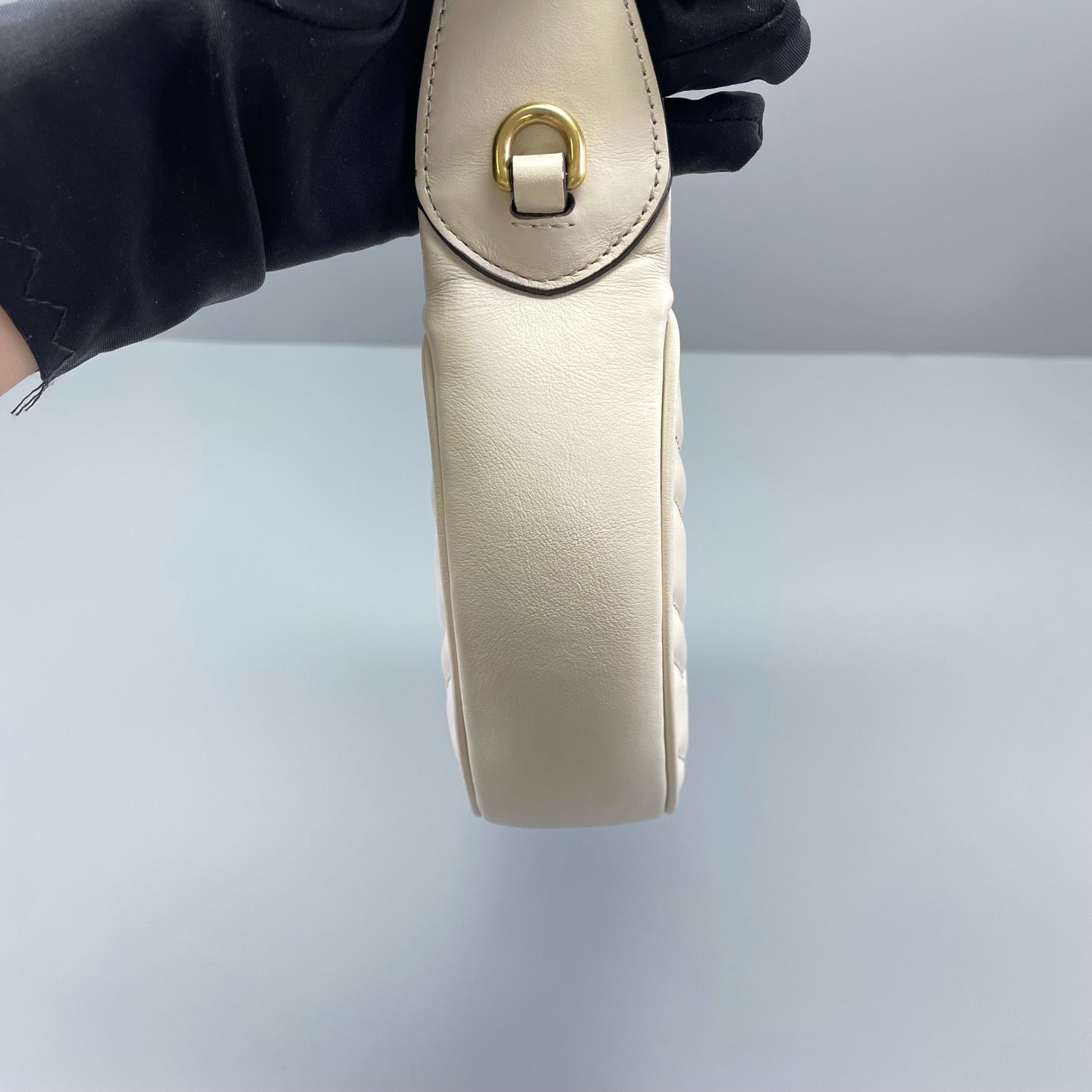 Gucci - Marmont Crescent Shoulder Bag - Leather - Beige - (mini)