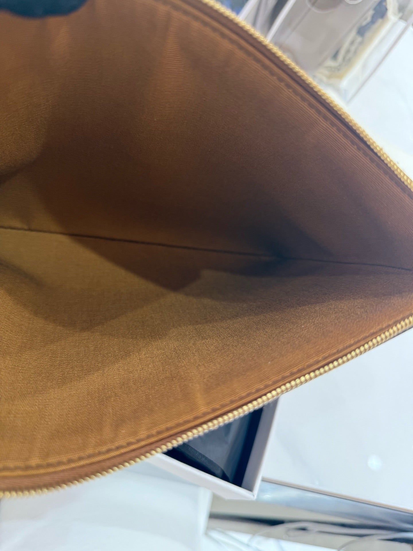Celine - Triomphe Canvas Clutch - Triomphe coated canvas with leather trim - Brown - (medium)