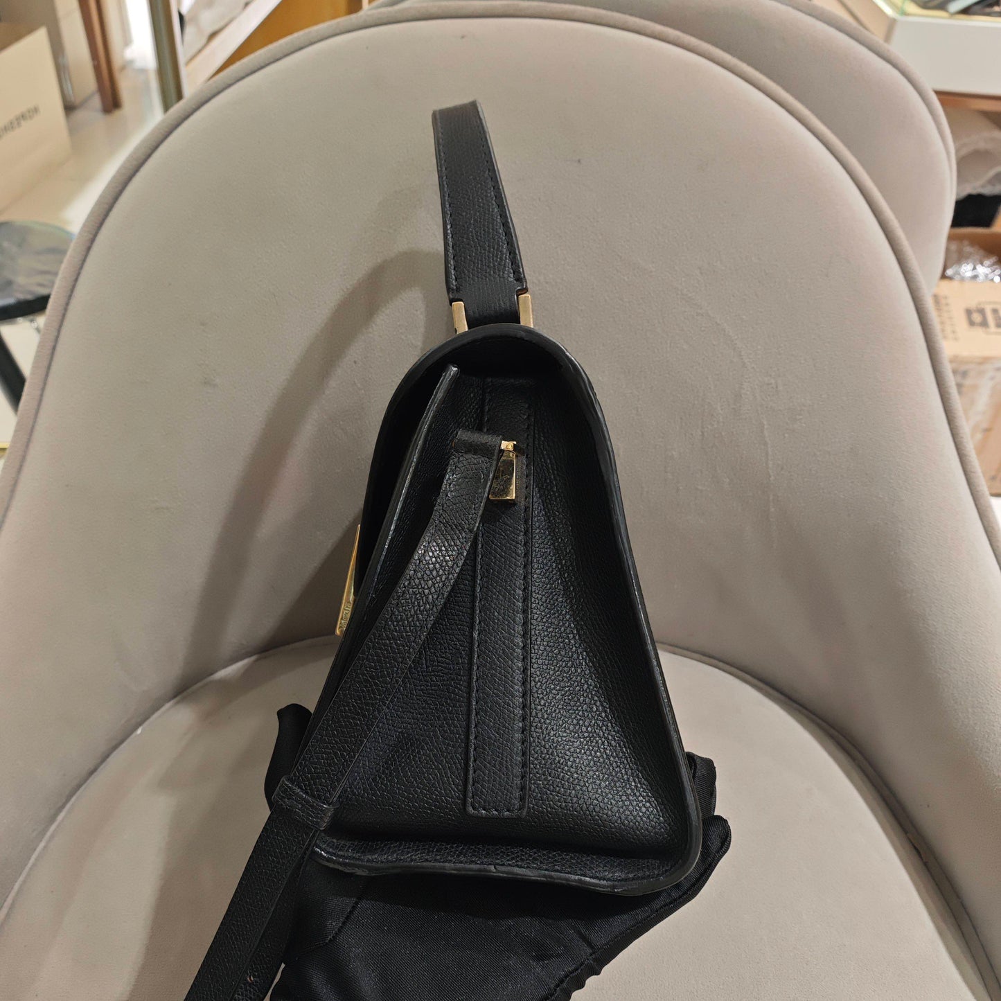 Valextra - Iside Mini - Millepunte grained calfskin leather - Black - (Mini)