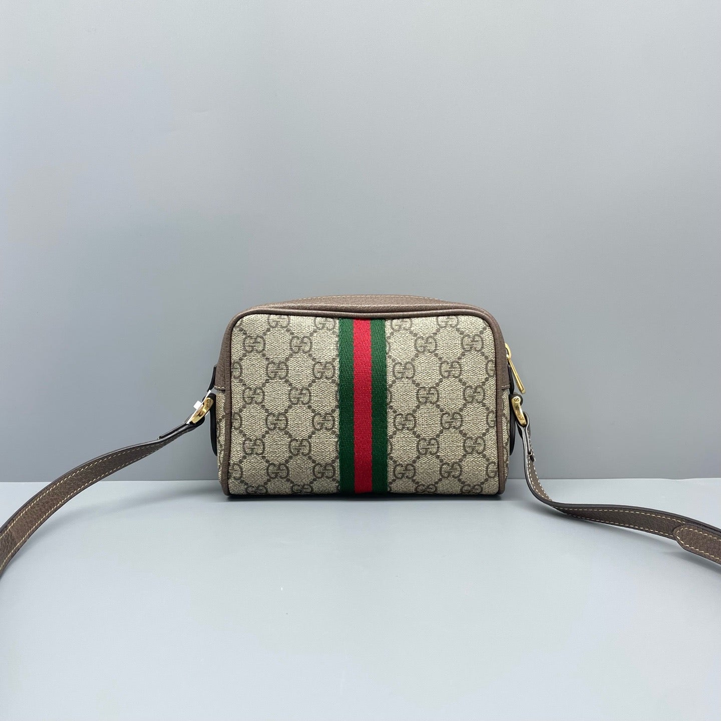 Gucci - Ophidia GG Supreme Camera Bag - GG Supreme canvas with leather trim - Brown - (mini)