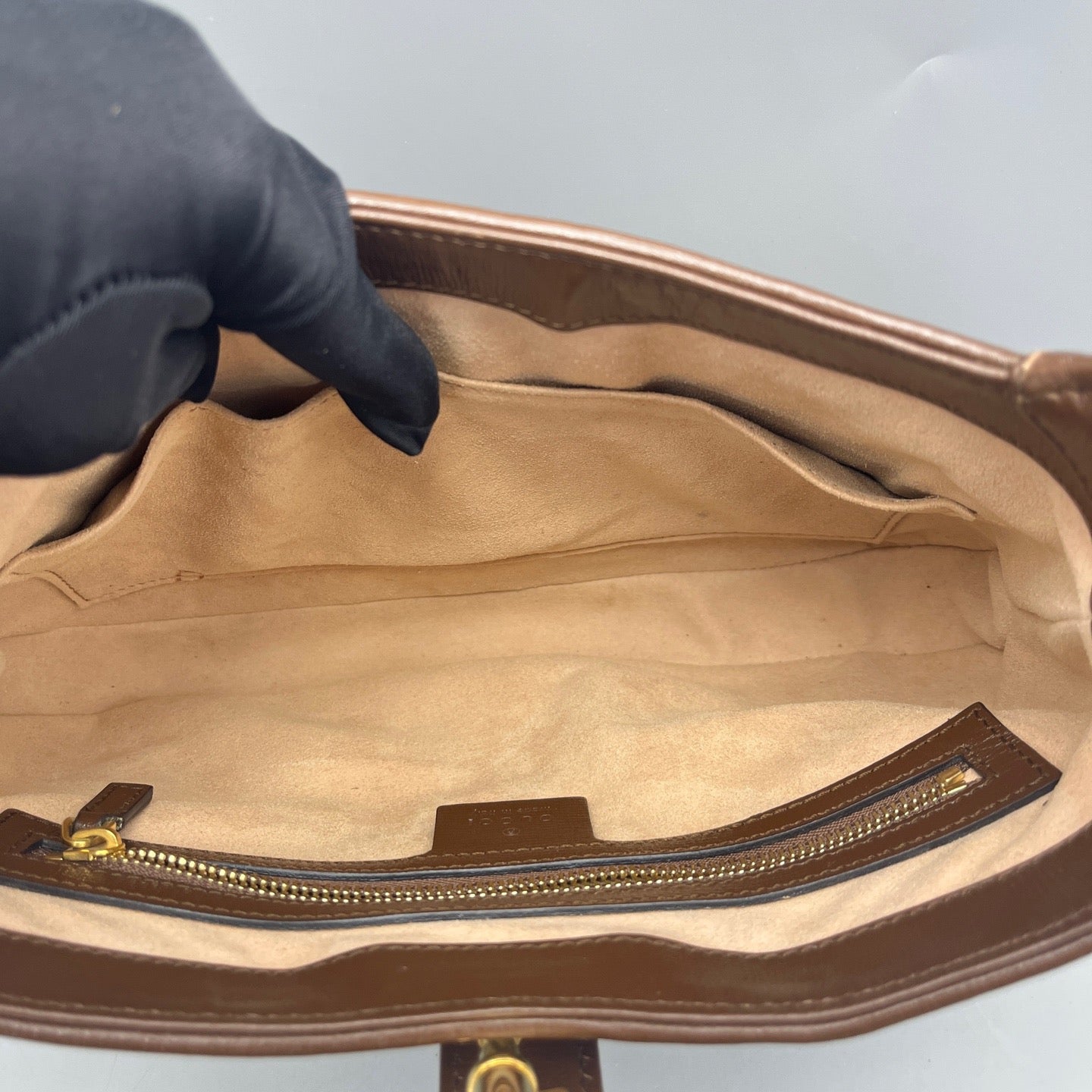 Gucci - Jackie 1961 Medium Shoulder Bag - GG Supreme canvas and Leather - Beige with Caramel accents and Green/Red Web - (medium)