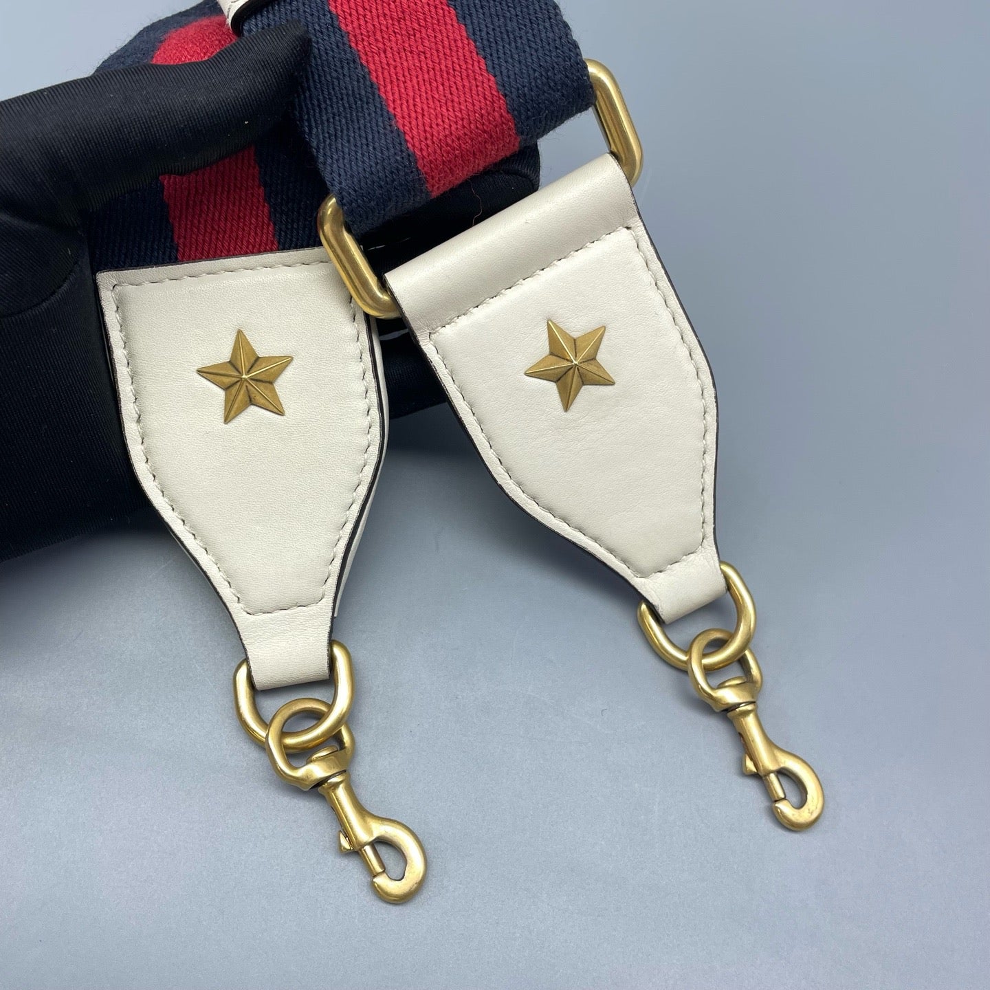 Gucci - Dionysus Bamboo Top Handle Bag - Leather - Off-white, Red, Navy - (medium)