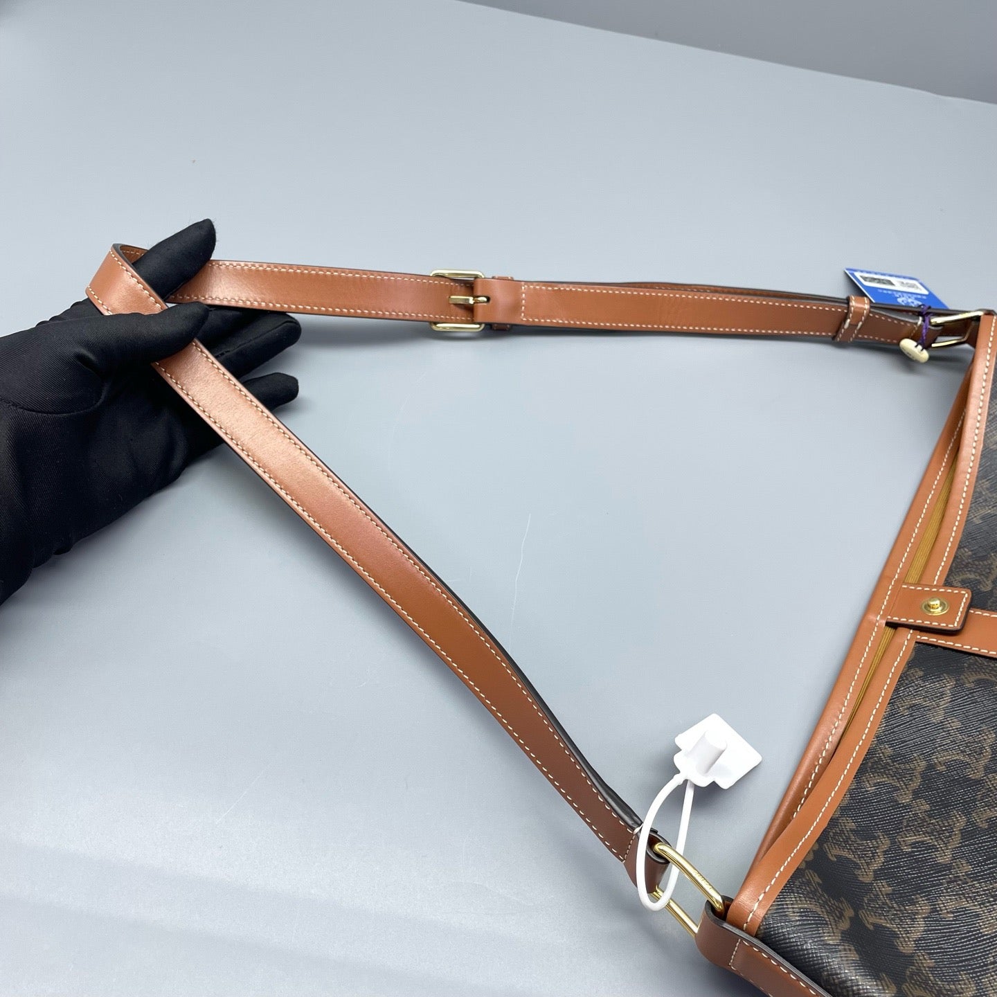 Celine - Triomphe Canvas Medium Bucket Bag - Triomphe coated canvas with calfskin leather trim - Brown - (Medium)