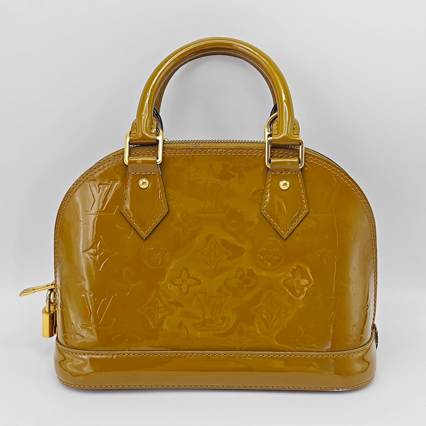 Louis Vuitton - Alma BB - Monogram Vernis patent leather - Mustard Yellow - (mini)