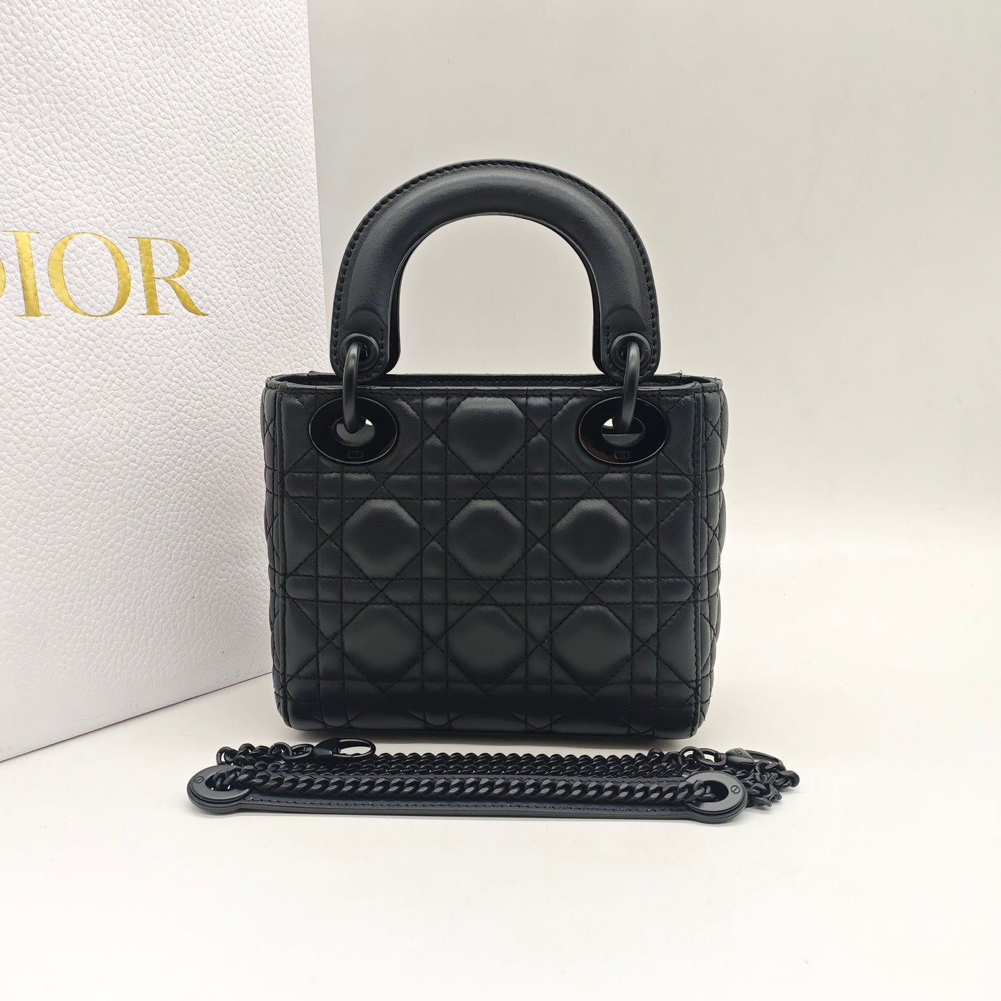 Dior - Lady Dior - Matte lambskin leather - Black - (mini)