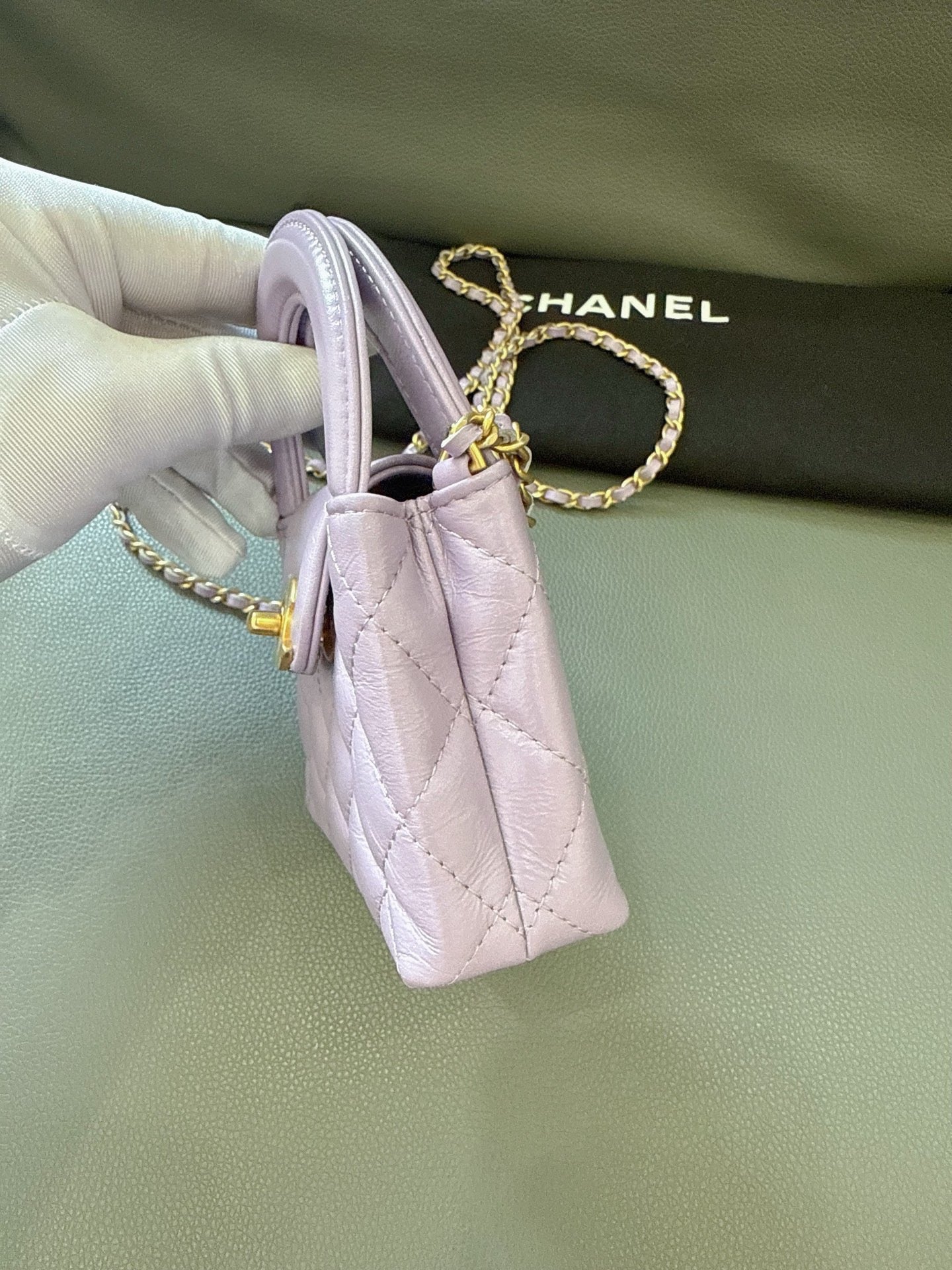 Chanel - 24P Kelly Nano Mini Flap Bag - Lambskin leather - Lavender Purple - (mini)