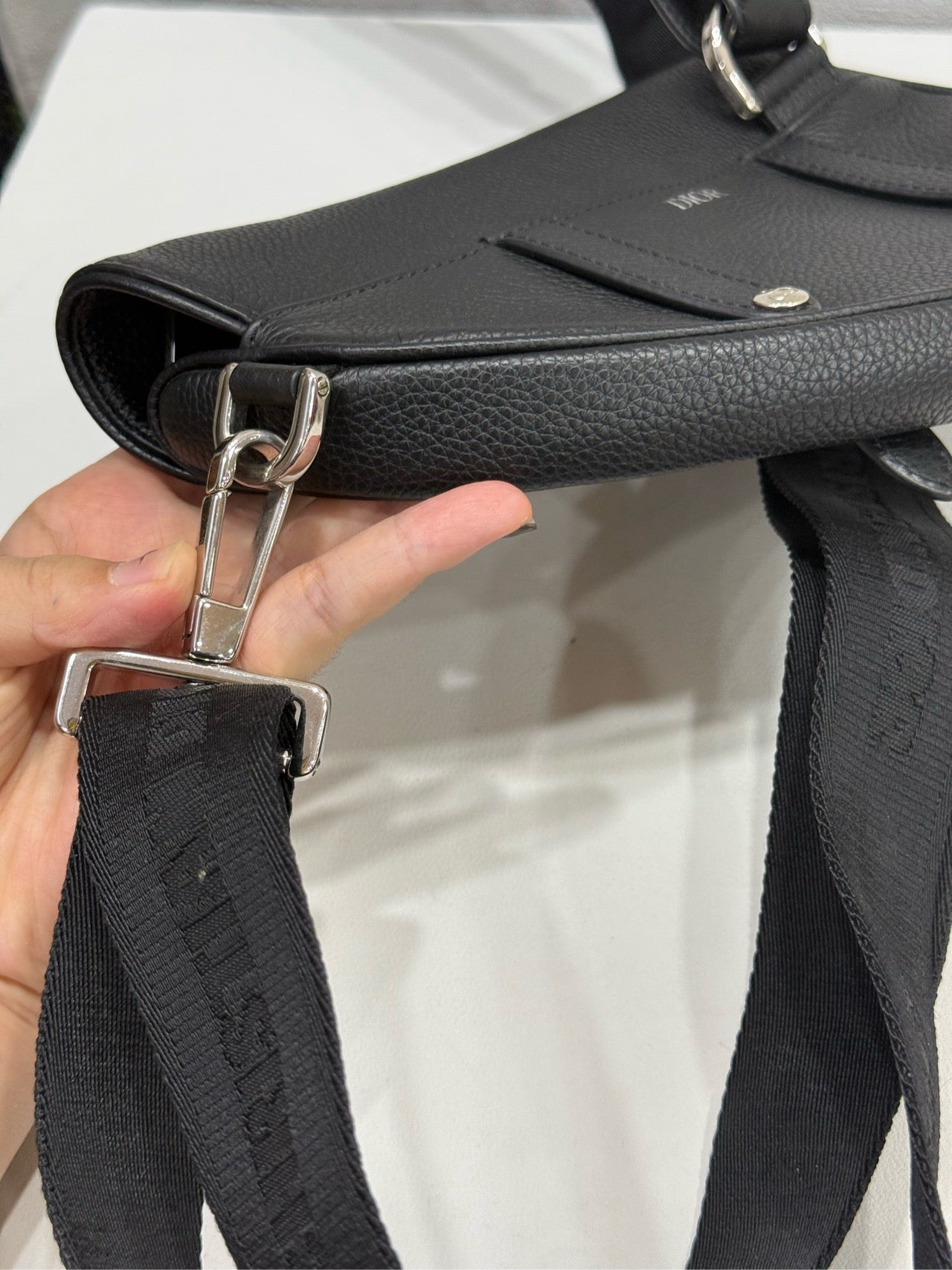 Dior - Saddle Belt Bag - Grained leather - Black - (mini)