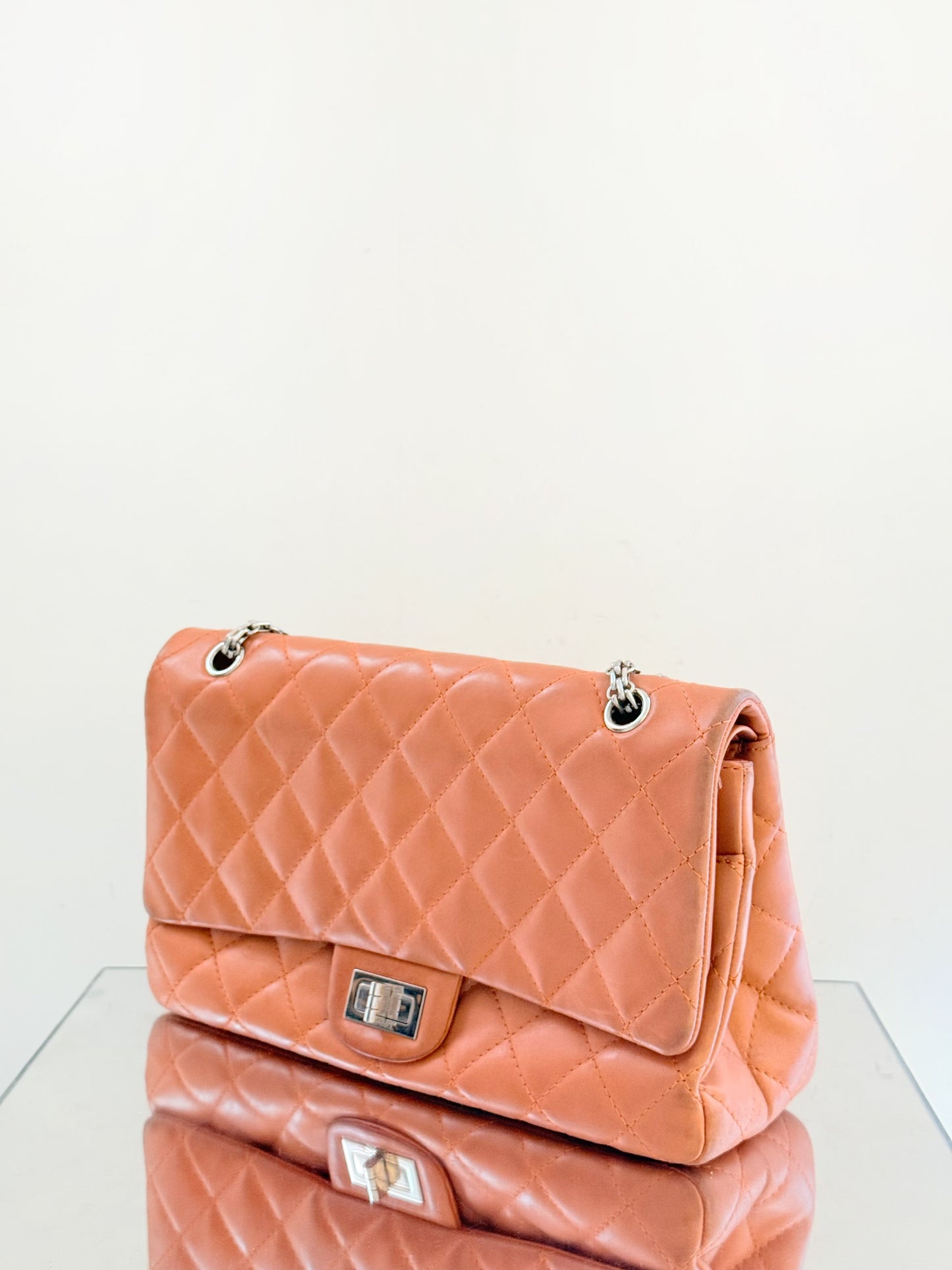 Chanel - 2.55 Reissue Flap Bag - Aged calfskin leather - Pink - (Large)