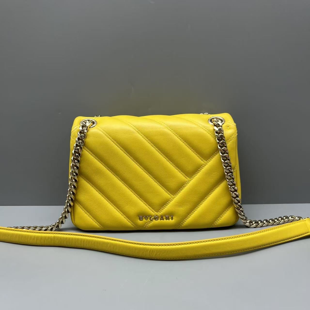 Bvlgari - Serpenti Forever Padded Shoulder Bag - Leather - Yellow - (mini)